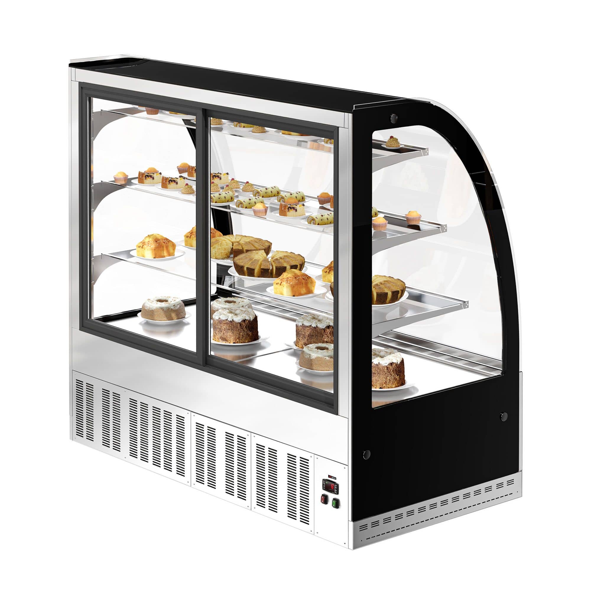 Vitrină pentru prăjituri - 524 litri - 1500 mm - geam dublu - geam drept - cu 3 rafturi - iluminare LED — 8