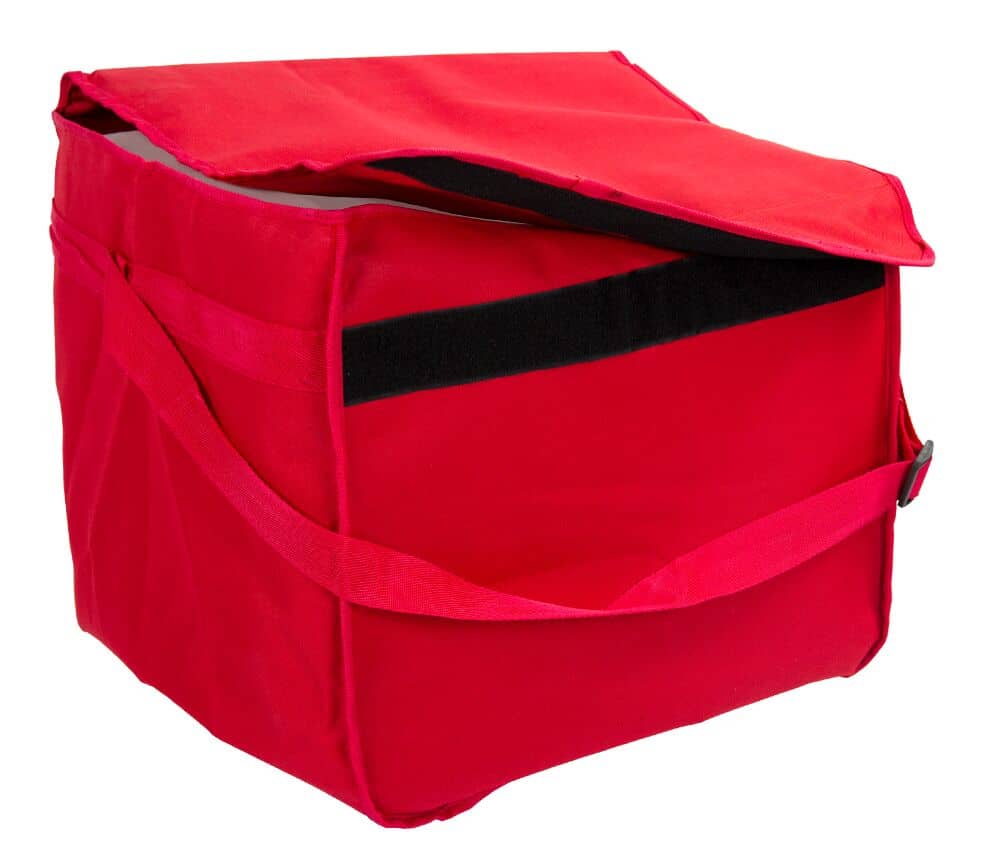 Geantă pentru pizza / geantă termoizolantă – pentru 8 cutii de pizza de 37x37 cm – Roșu — 5