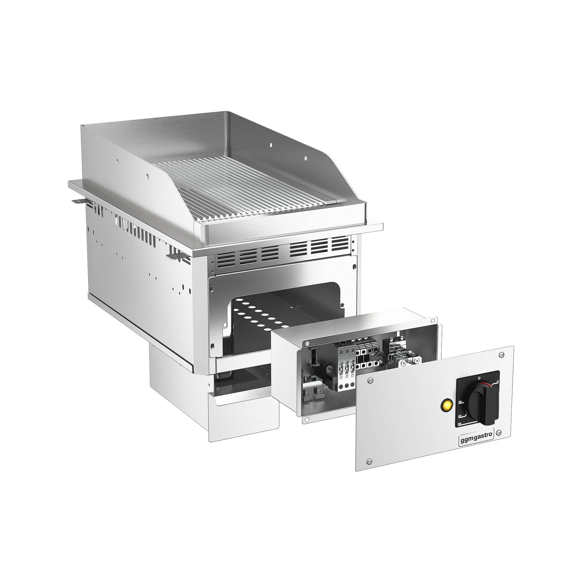Plită de gătit electrică de încastrat – 4,5 kW – cu caneluri – suprafață de gătit: 344 x 484 mm — 2