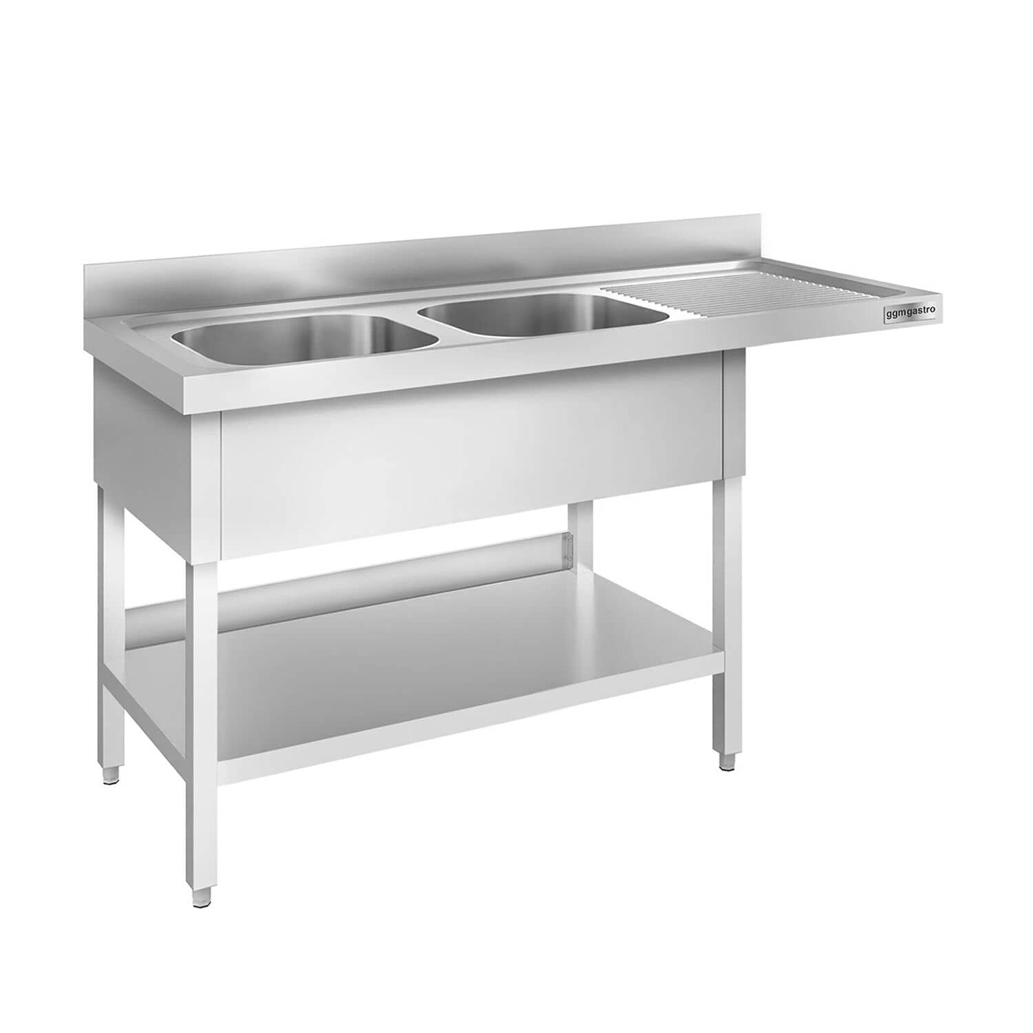 Chiuvetă pentru mașină de spălat vase PREMIUM - 1600x600 mm - cu 2 cuve stânga — 2