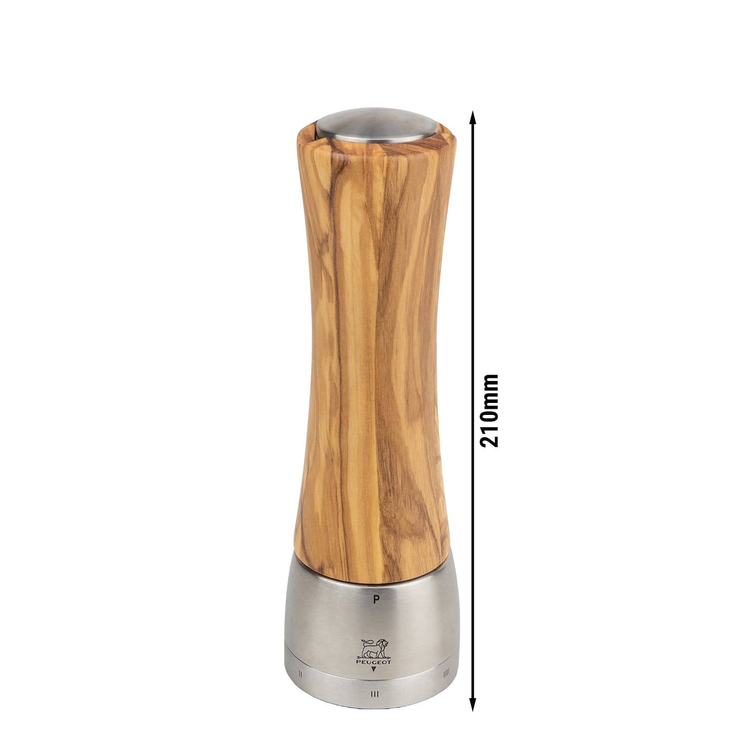 (6 bucăți) PEUGEOT | MADRAS - Râșniță de piper - u'Select - Lemn de măslin - Natur - Înălțime: 210 mm — 3