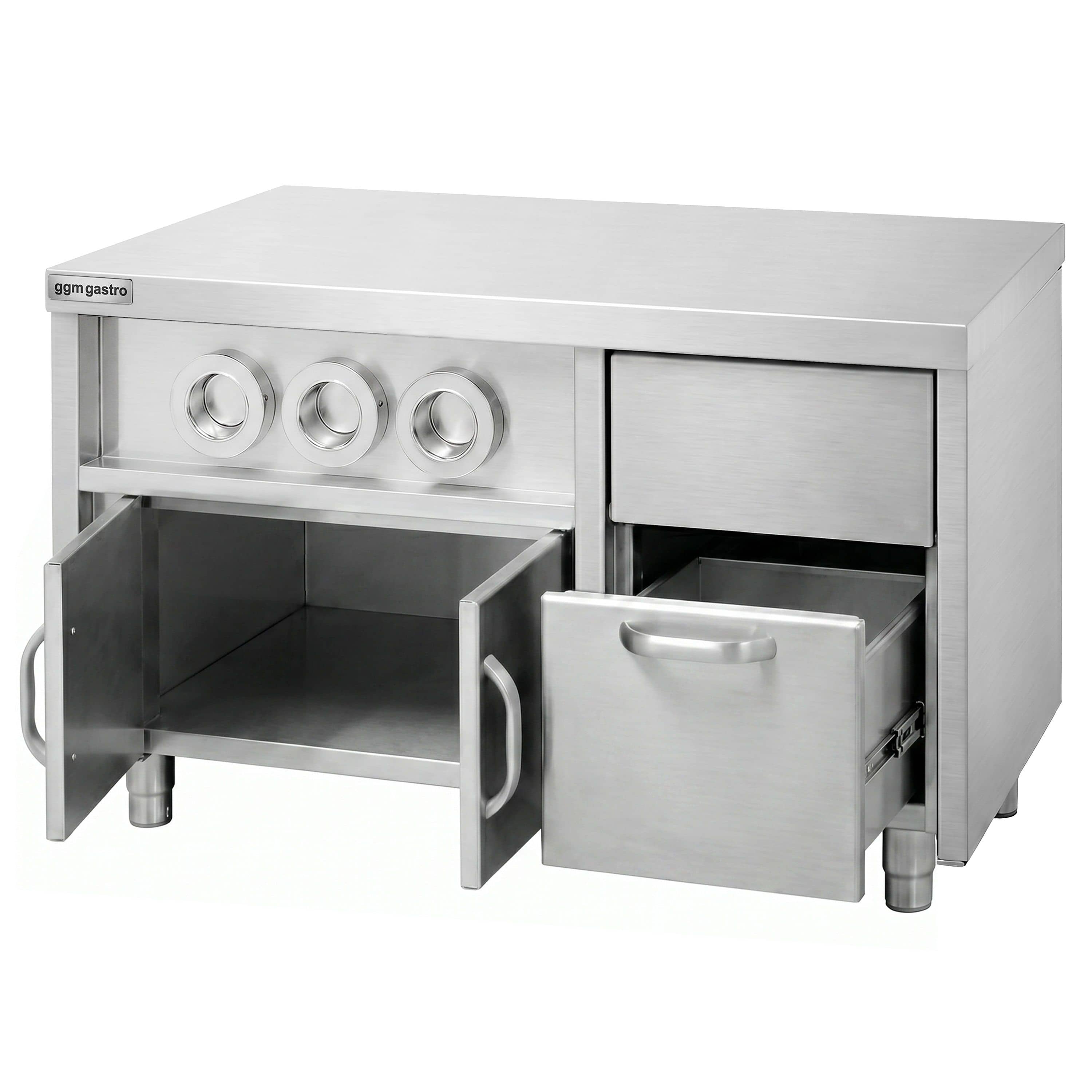 Dulap inferior pentru dozator de băuturi cu suporturi pentru pahare și compartiment pentru cuburi de gheață - 1200 mm — 6