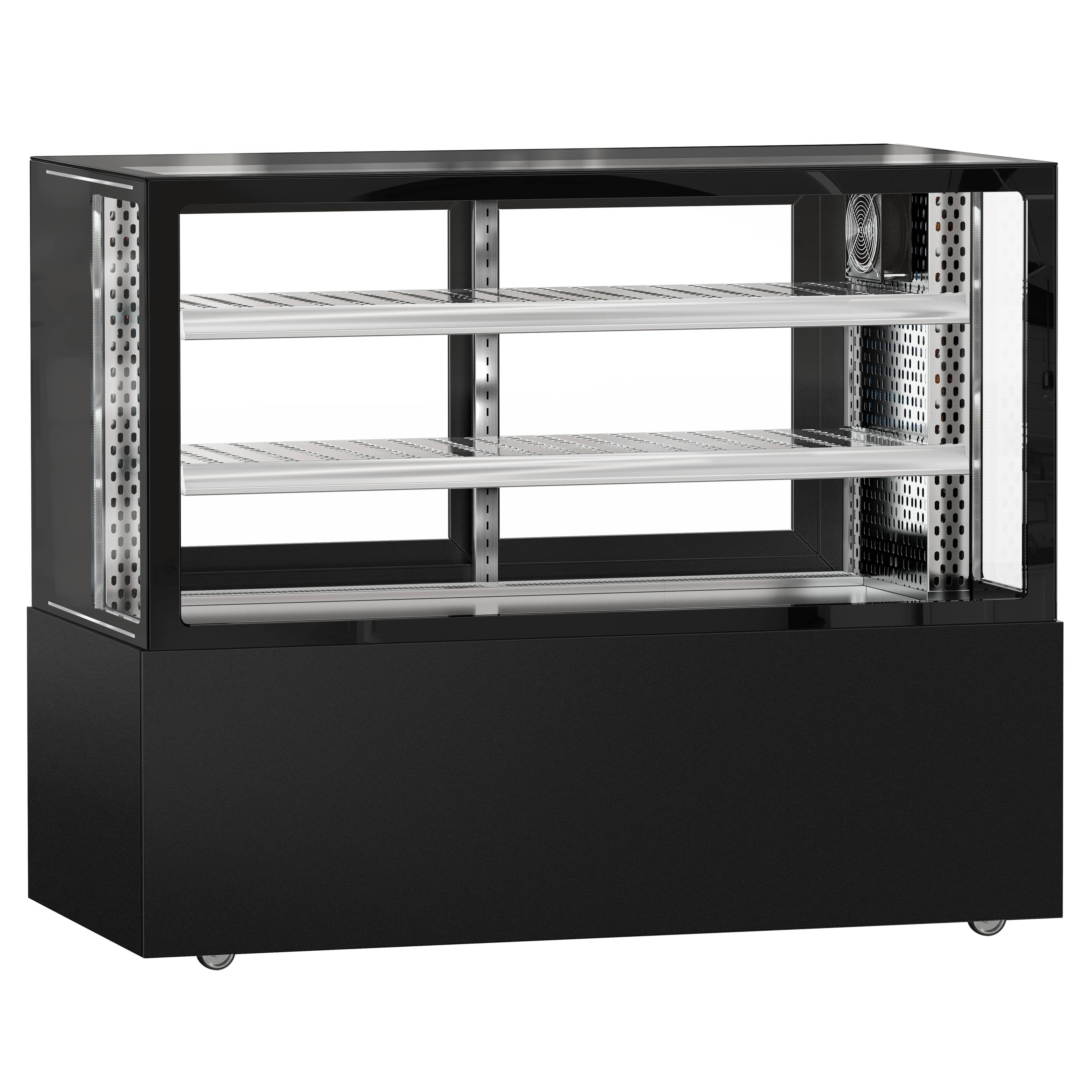 Vitrină rece pentru carne [MADRID] - pentru carne - 525 litri - 1500 mm - geam dublu - geam drept - cu 2 rafturi - iluminare LED - negru mat — 4