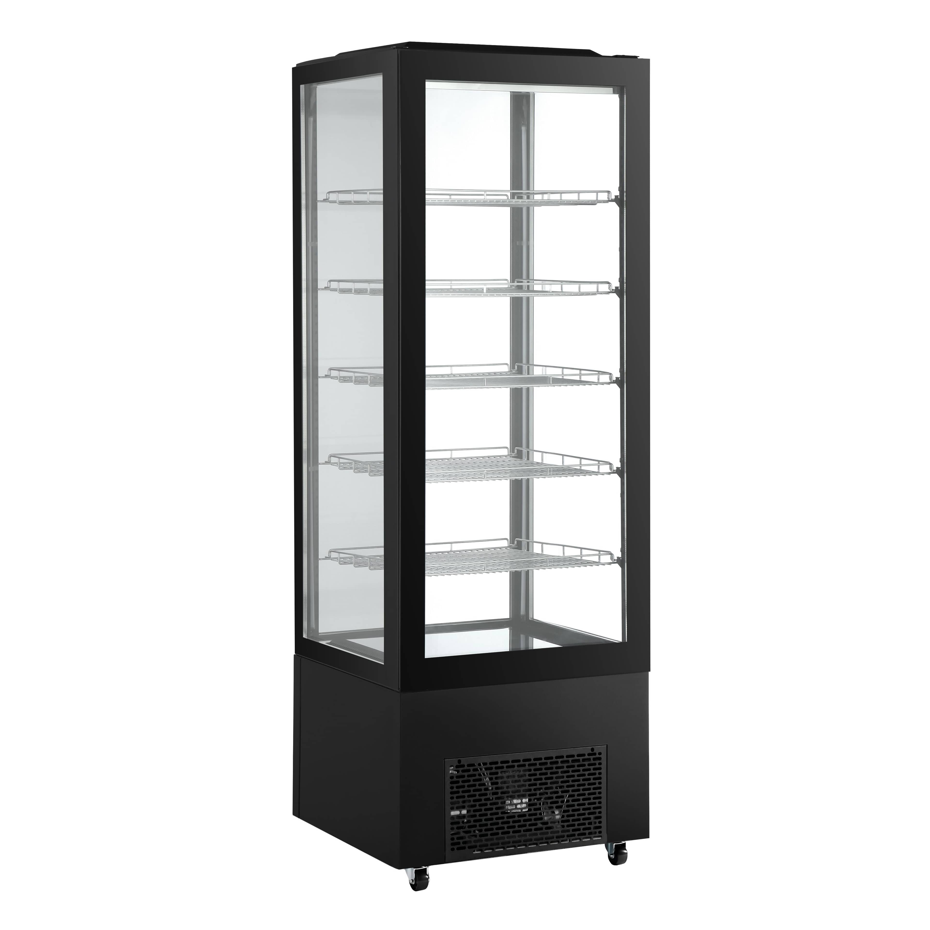 Vitrină panoramică - 402 litri - 590 mm - 1 ușă din sticlă - geam drept - cu 5 rafturi - iluminare LED — 7