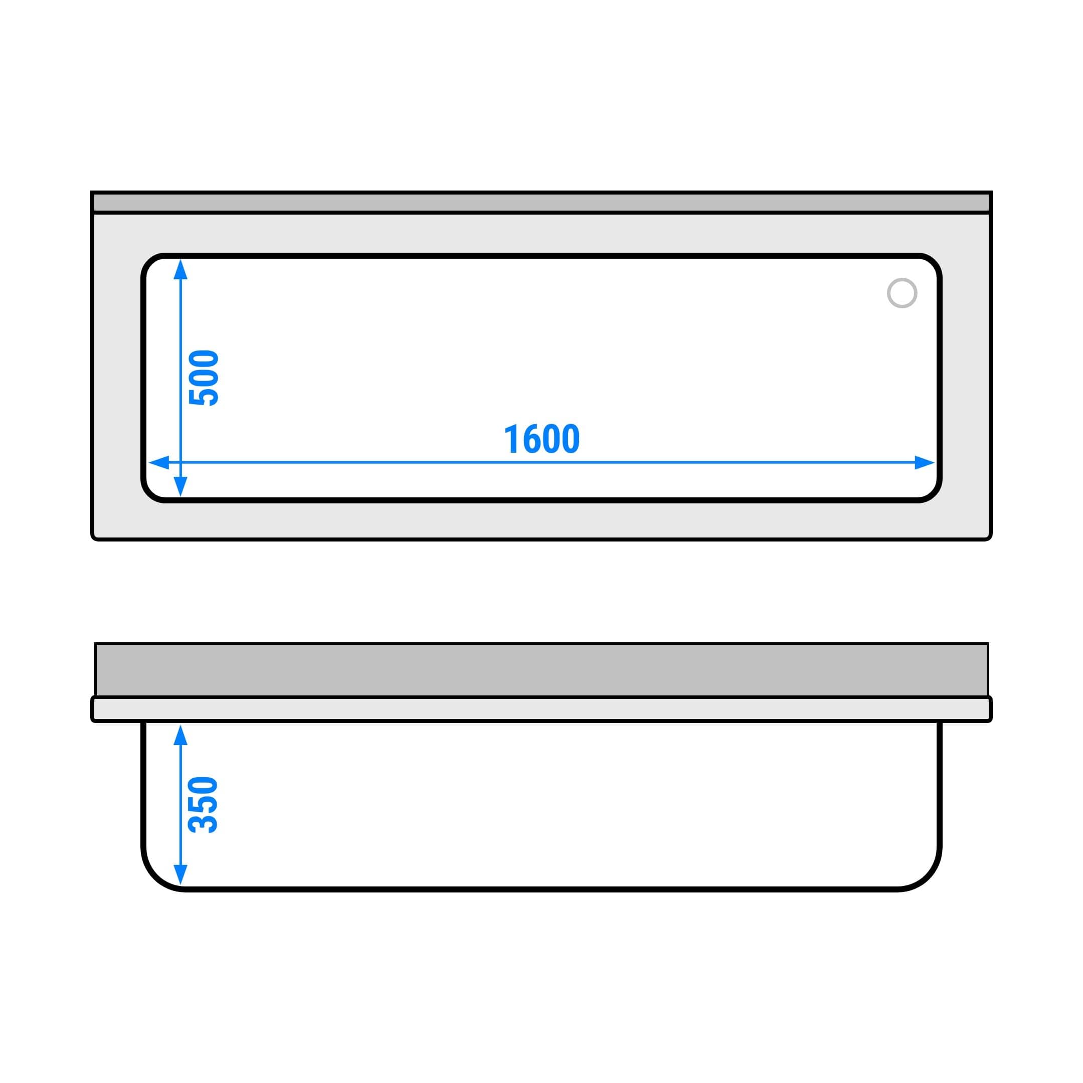 Chiuvetă PREMIUM – 1800 x 700 mm – cu 1 cuvă — 8