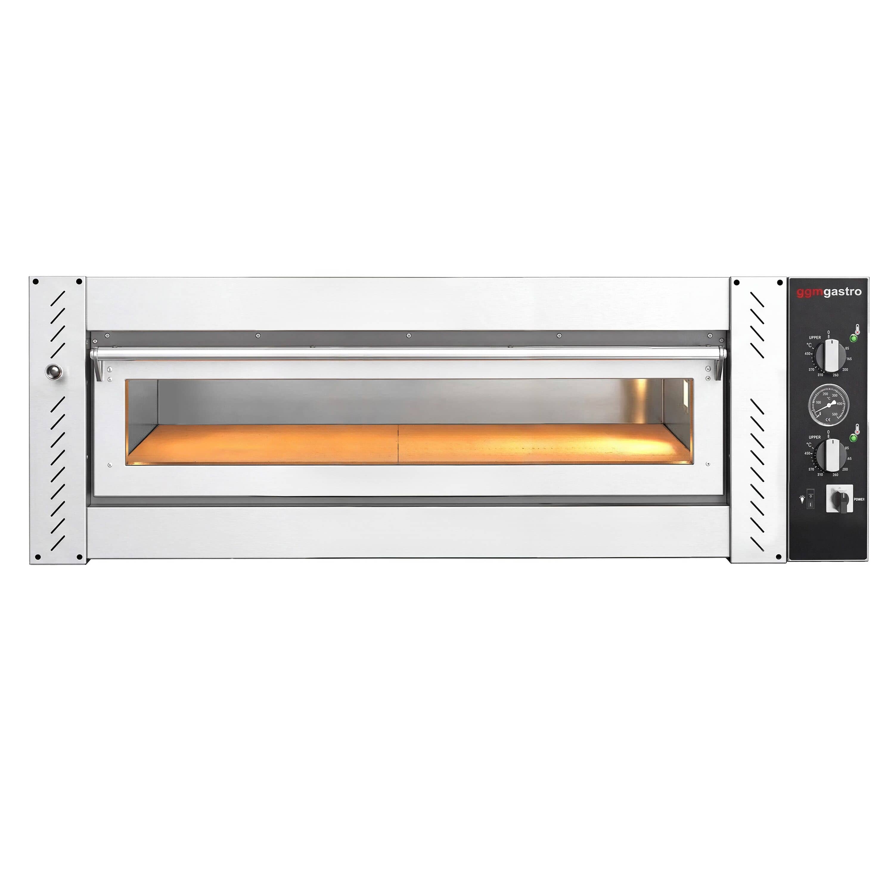 Cuptor pizza electric (vatră din șamotă) - 1010x850x385 mm - 4 x Ø 30 cm - până la 450 °C - Control manual (analogic) — 5