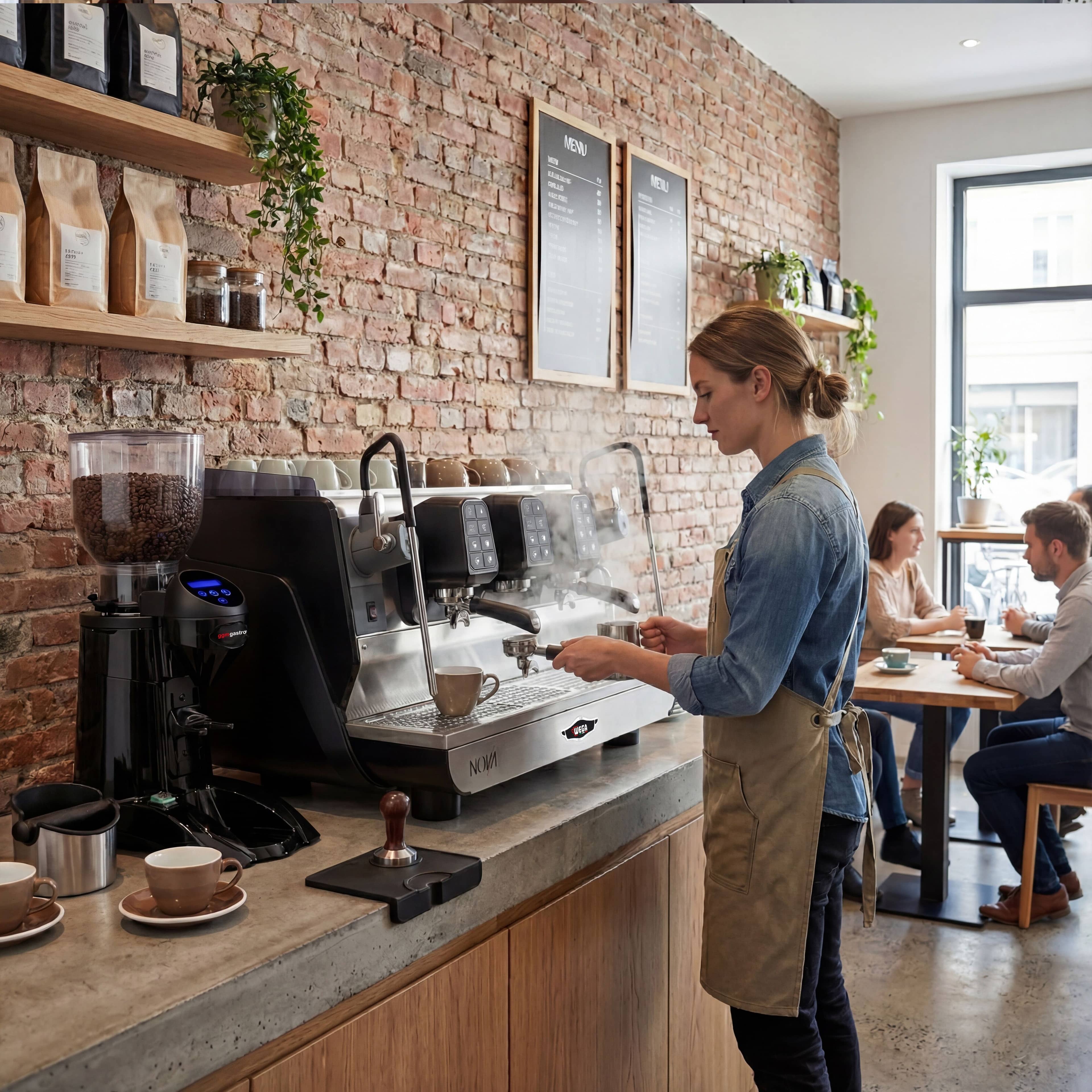 WEGA | Nova - Espressor - 3 grupuri - 5,7 kW - cu 2 spumante de lapte și apă fierbinte - Touch - Negru — 11