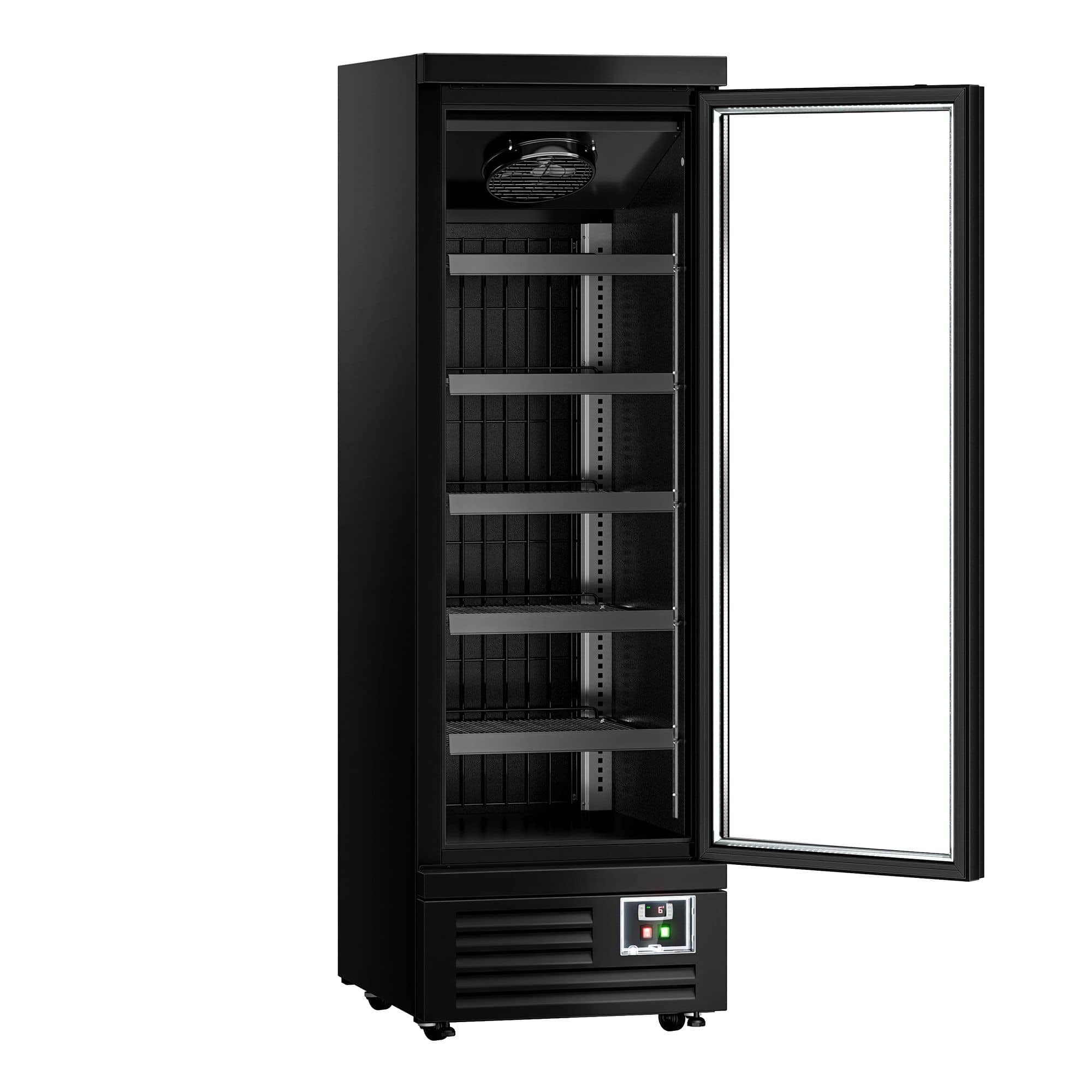 Raft frigorific – 630 mm – 443 litri – cu 1 ușă batantă cu geam dublu și 5 rafturi — 5