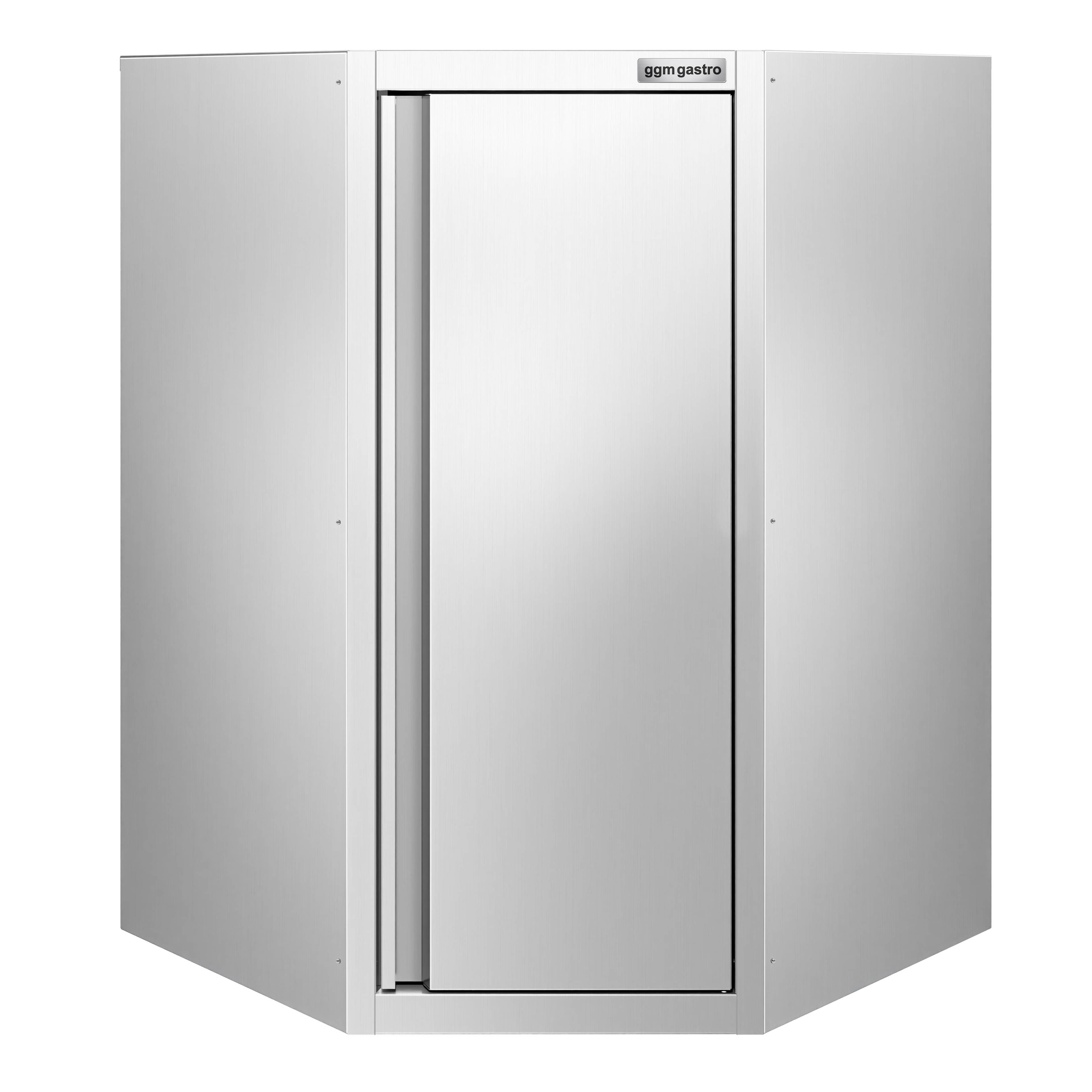 Dulap de perete din oțel inoxidabil de colț - 700x700 mm - cu ușă batantă - 1.000 mm înălțime — 4