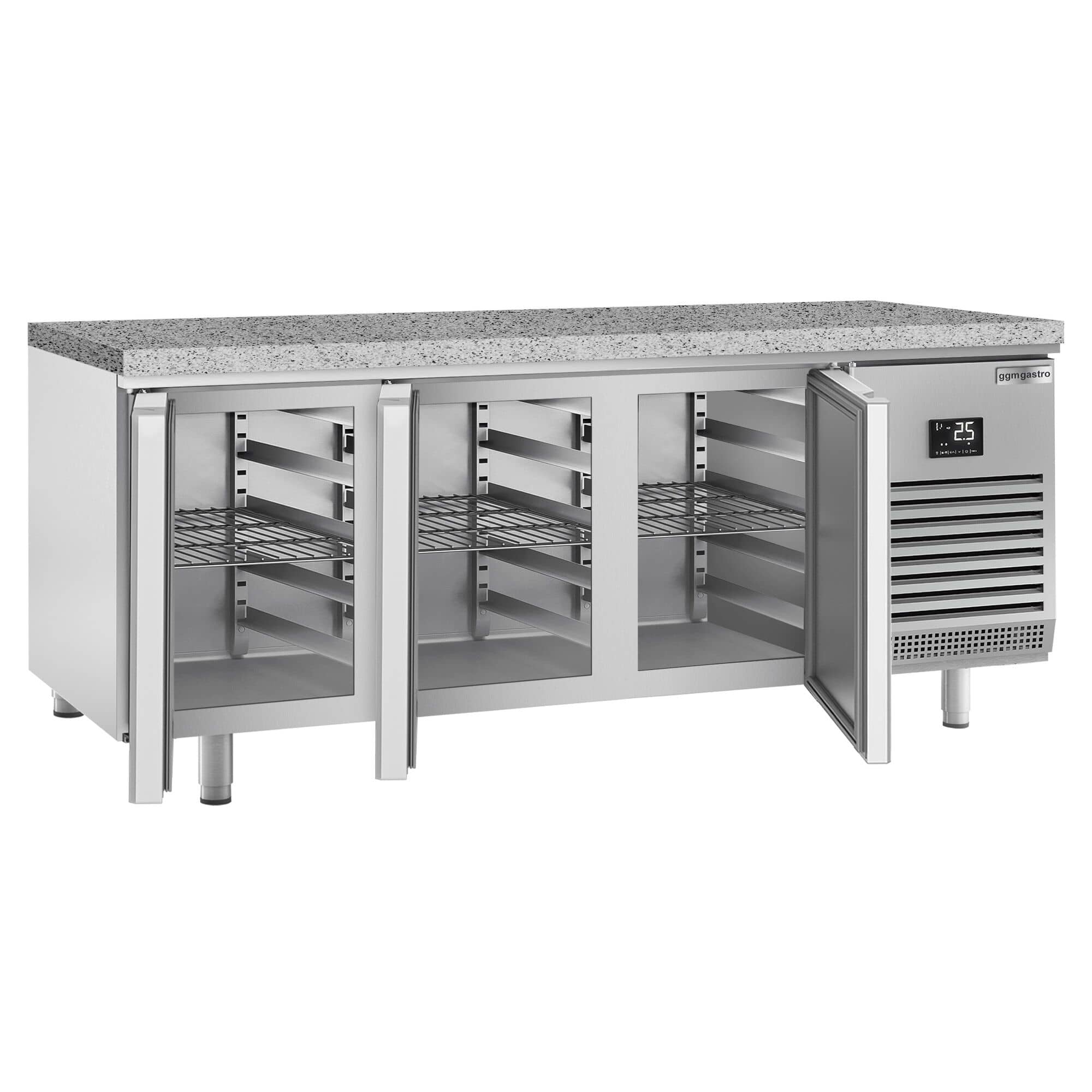 Masă frigorifică panificație Premium PLUS – 2185 x 800 mm – cu gaură de trecere – blat din granit — 5