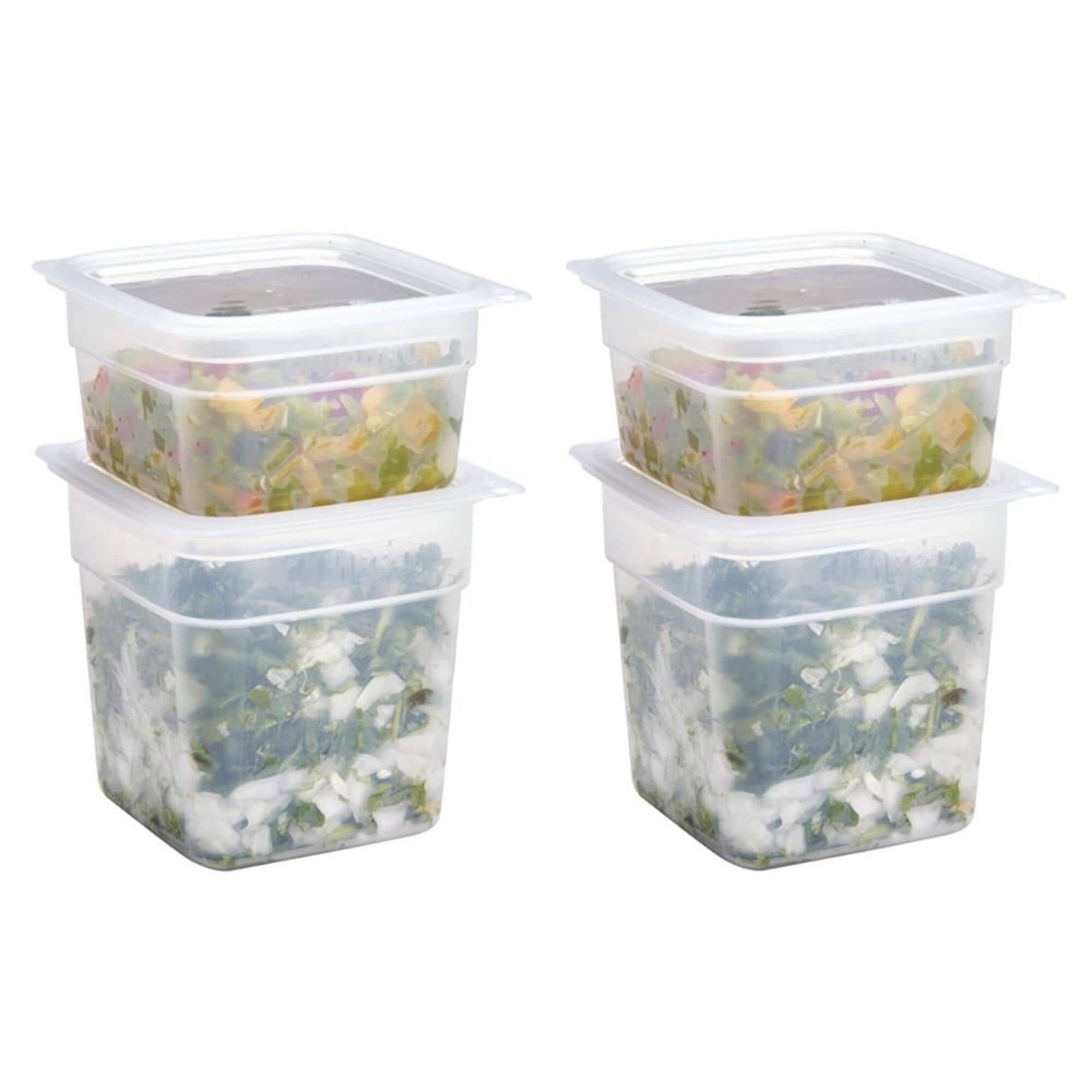 CAMBRO | CAMSQUARES® - Set de recipiente FreshPro - 8 bucăți - 2x 0.95 litri & 2x 0.47 litri - Transparent — 2