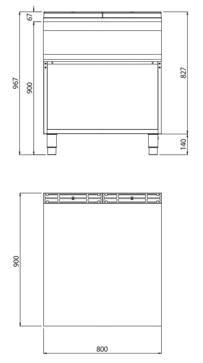 Element neutru – 800 mm – cu sertar — 4