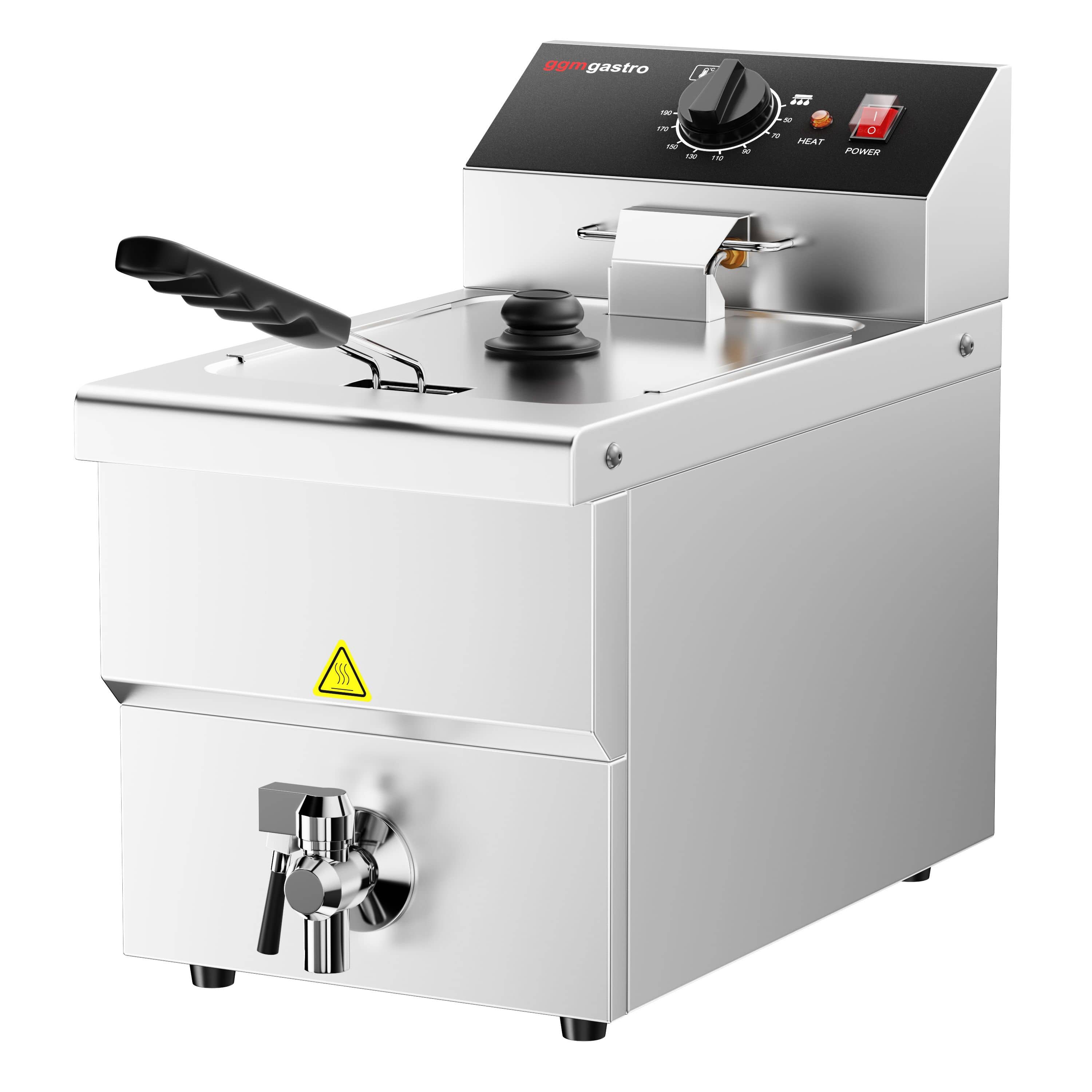 Friteuză electrică - de banc - 8 litri - 3,25 kW - control mecanic - cu robinet de scurgere — 6