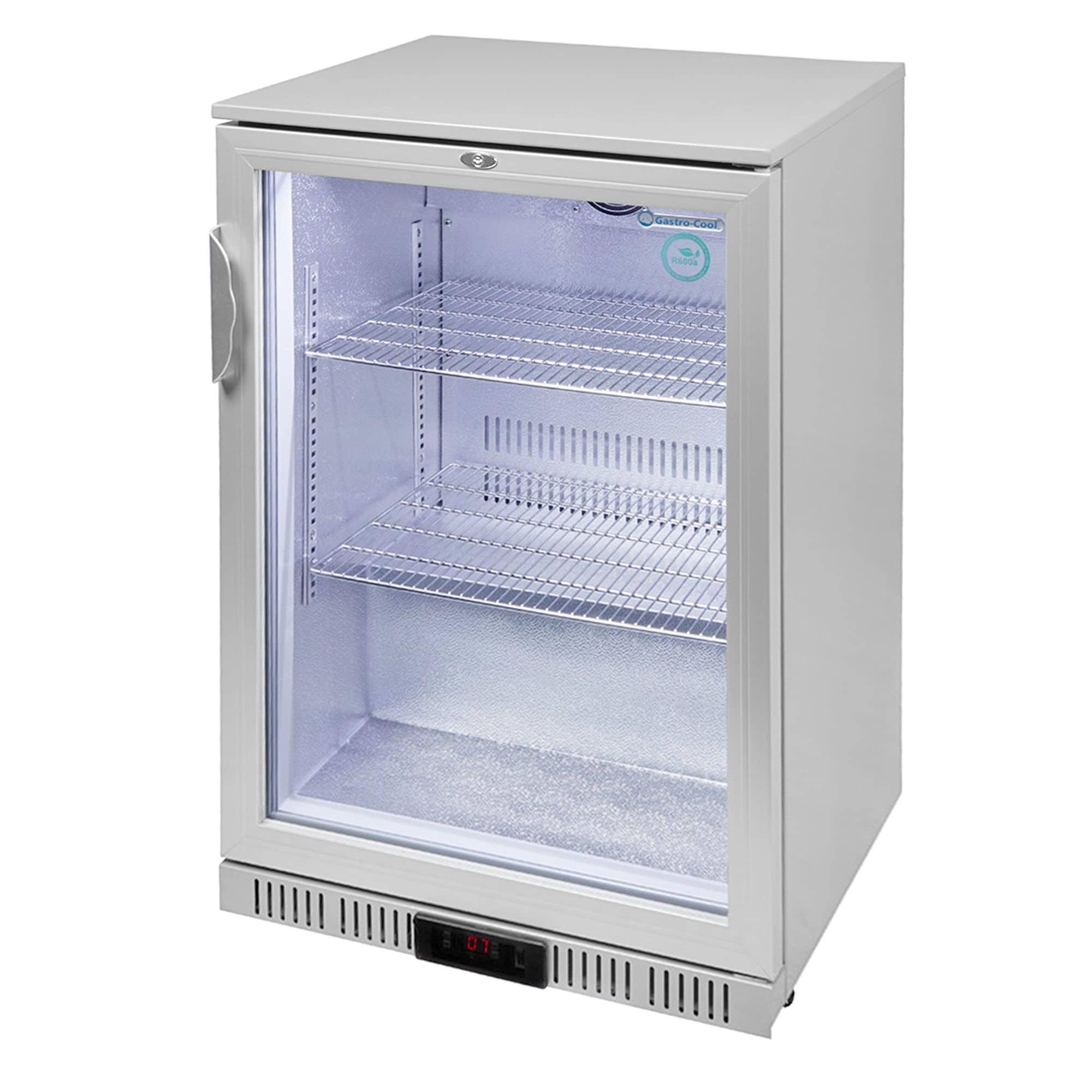 GASTRO-COOL | Frigider bar - 600mm - 128 litri - cu 1 ușă din sticlă - argintiu — 4