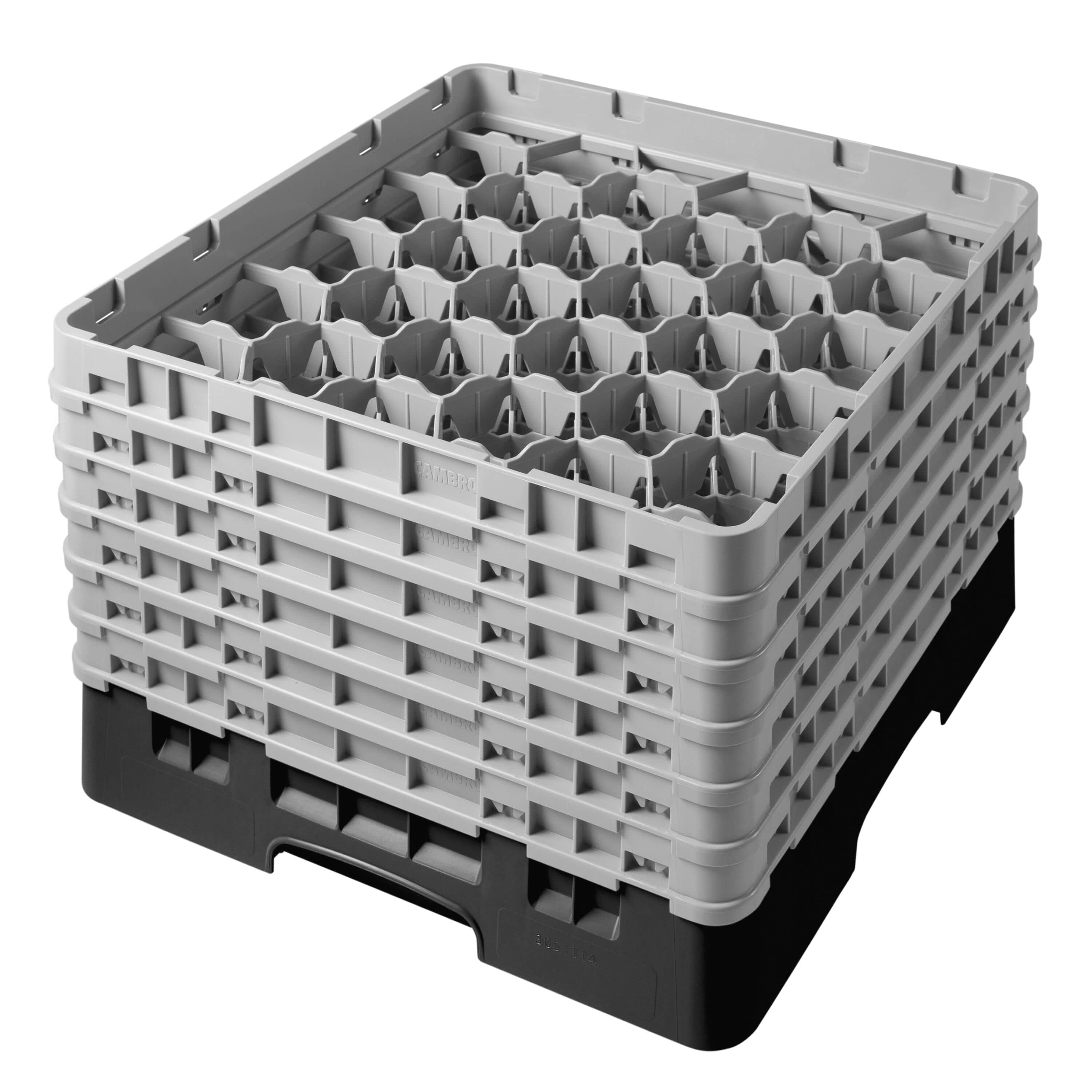 CAMBRO | CAMRACK® - Coș spălător de sticlă 1/1 cu 6 extensii - 500x500mm - 30 compartimente - Negru — 4