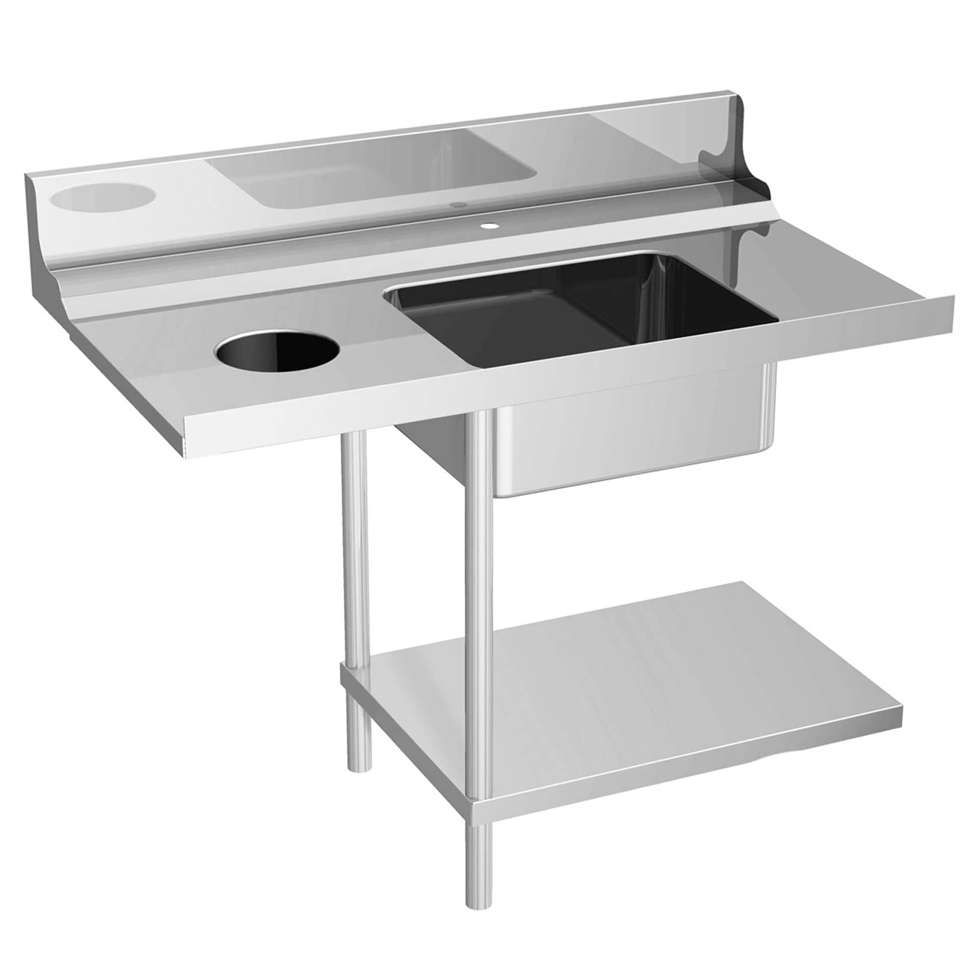 Masă intrare - 1200 mm - montare stânga - cu 1 cuvă și orificiu de debarasare - pentru DS430 Serie — 2