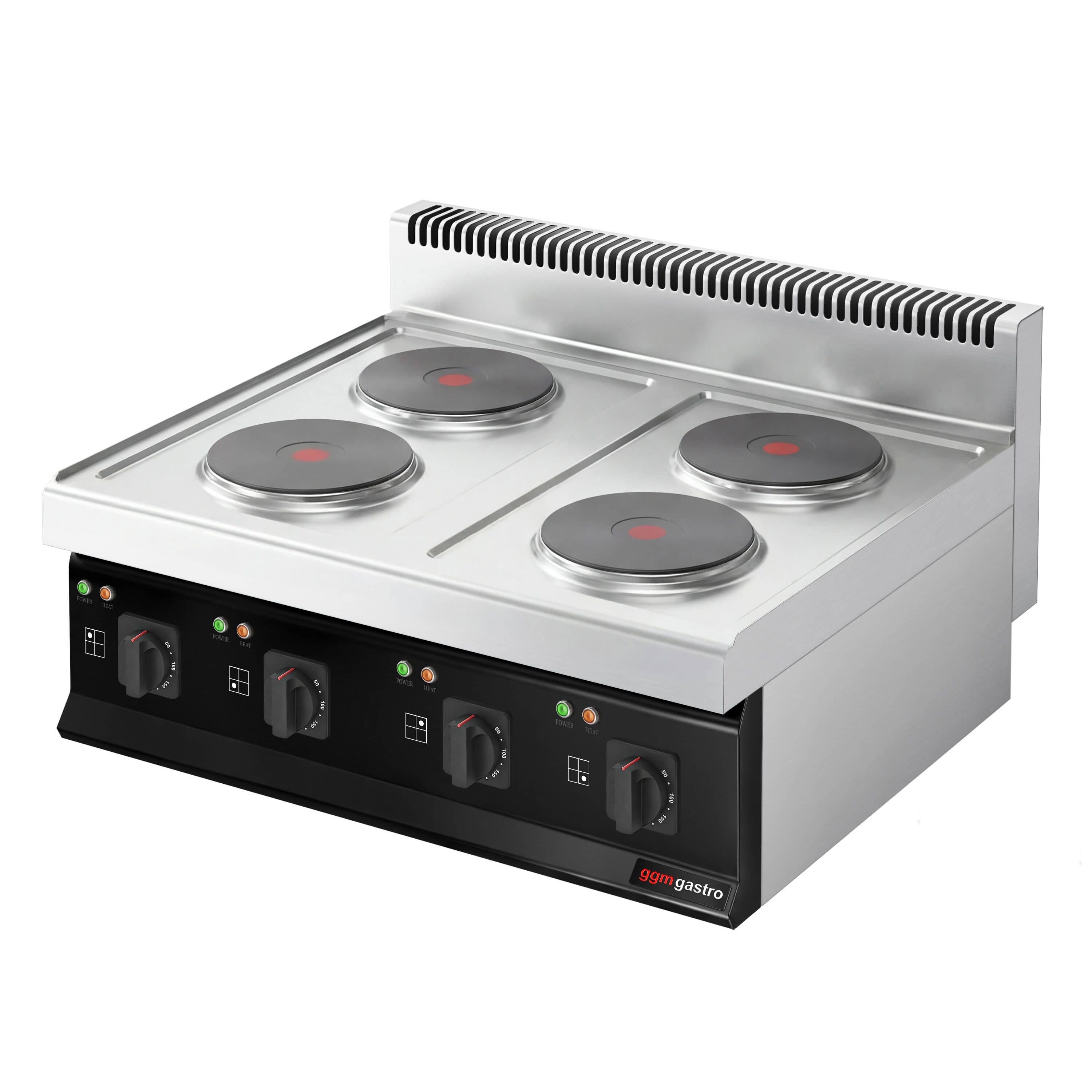 Mașină de gătit / aragaz electrică profesională - seria 700 - 800x700x(H)430 mm - aparat de banc/pentru masă - 20 kW - 4 plite rotunde — 5
