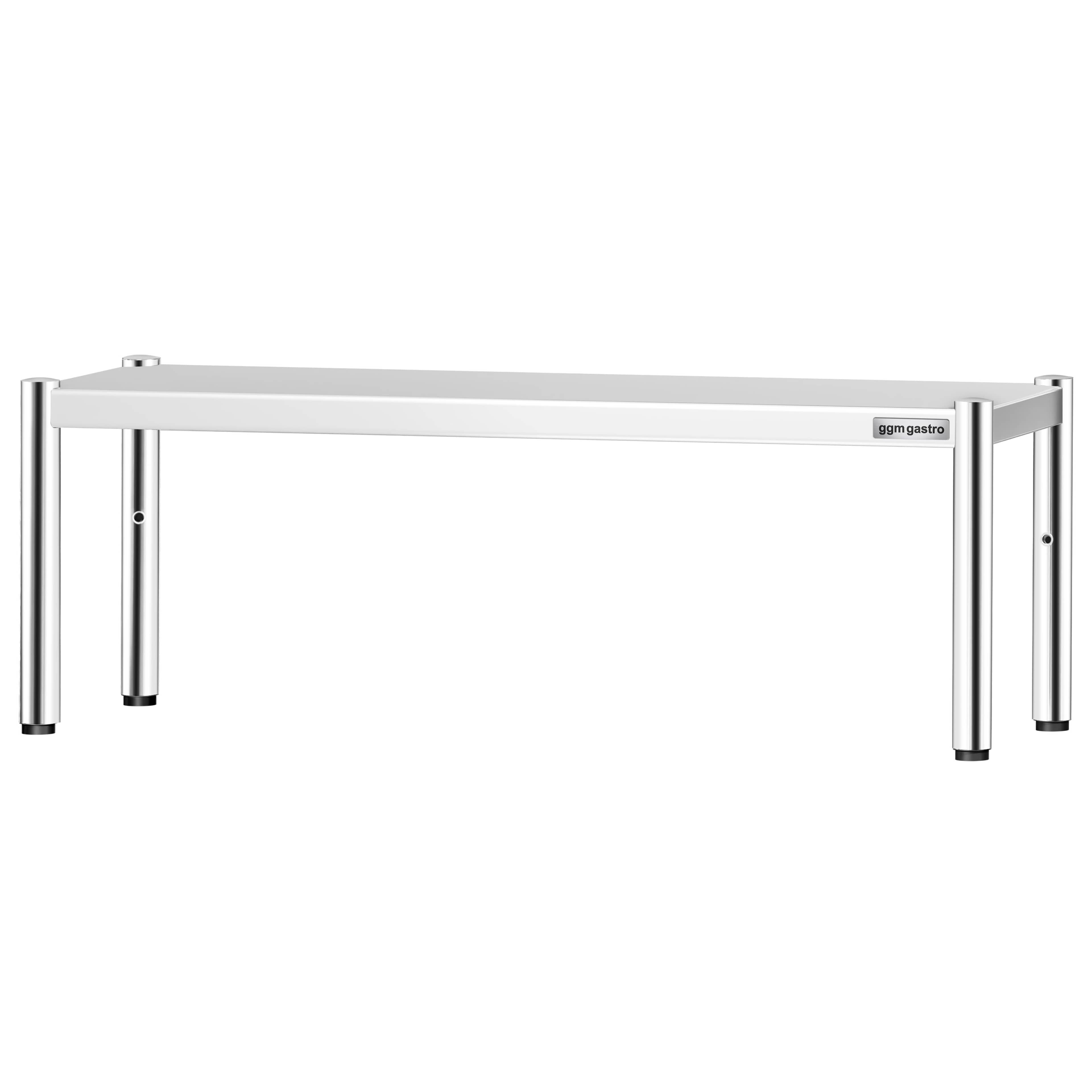 Raft superior pentru masă de lucru PREMIUM din oțel inoxidabil - 1 polițe - 1400x370 mm - polițe reglabile pe înălțime — 6