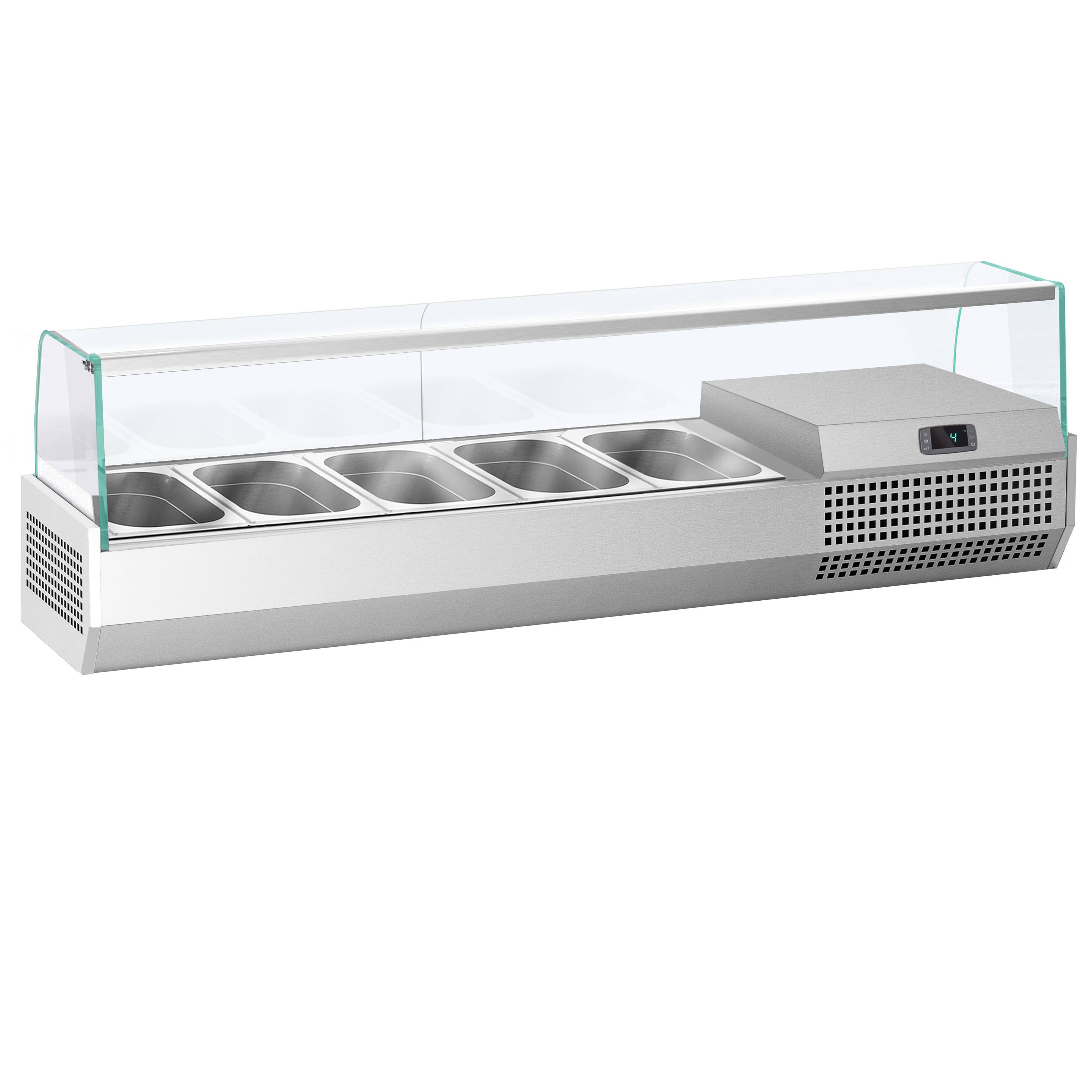 Vitrină frigorifică de ingrediente PREMIUM PLUS - 1493x413 mm - 5x GN 1/3 — 5