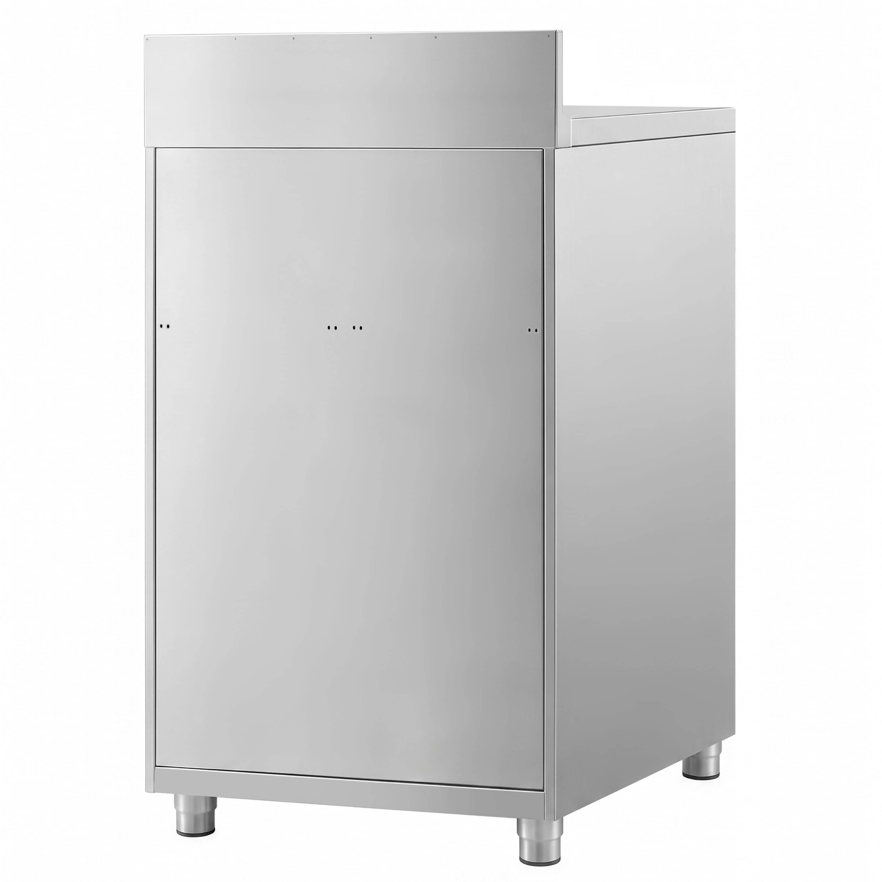 Dulap de lucru – pentru mașina de cafea – 1000 x 600 mm – cu 1 ușă batantă, 2 sertare, coș de gunoi și rebord — 8