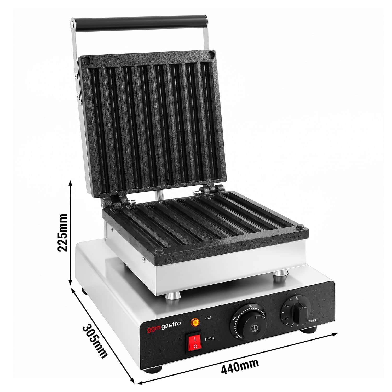 Aparat de vafe – individual – manual – 1,75 kW – formă: churro – plăci de coacere cu strat de teflon — 3