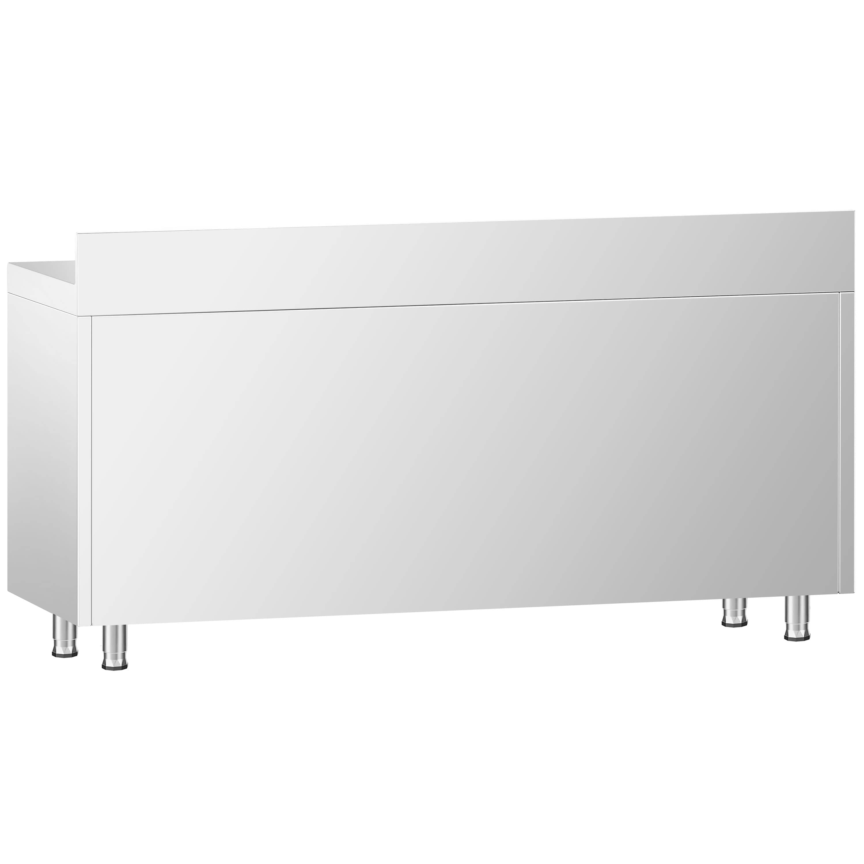 Dulap de lucru din oțel inoxidabil PREMIUM – 2000 x 700 mm – cu 3 sertare pe partea stângă și rebord — 7