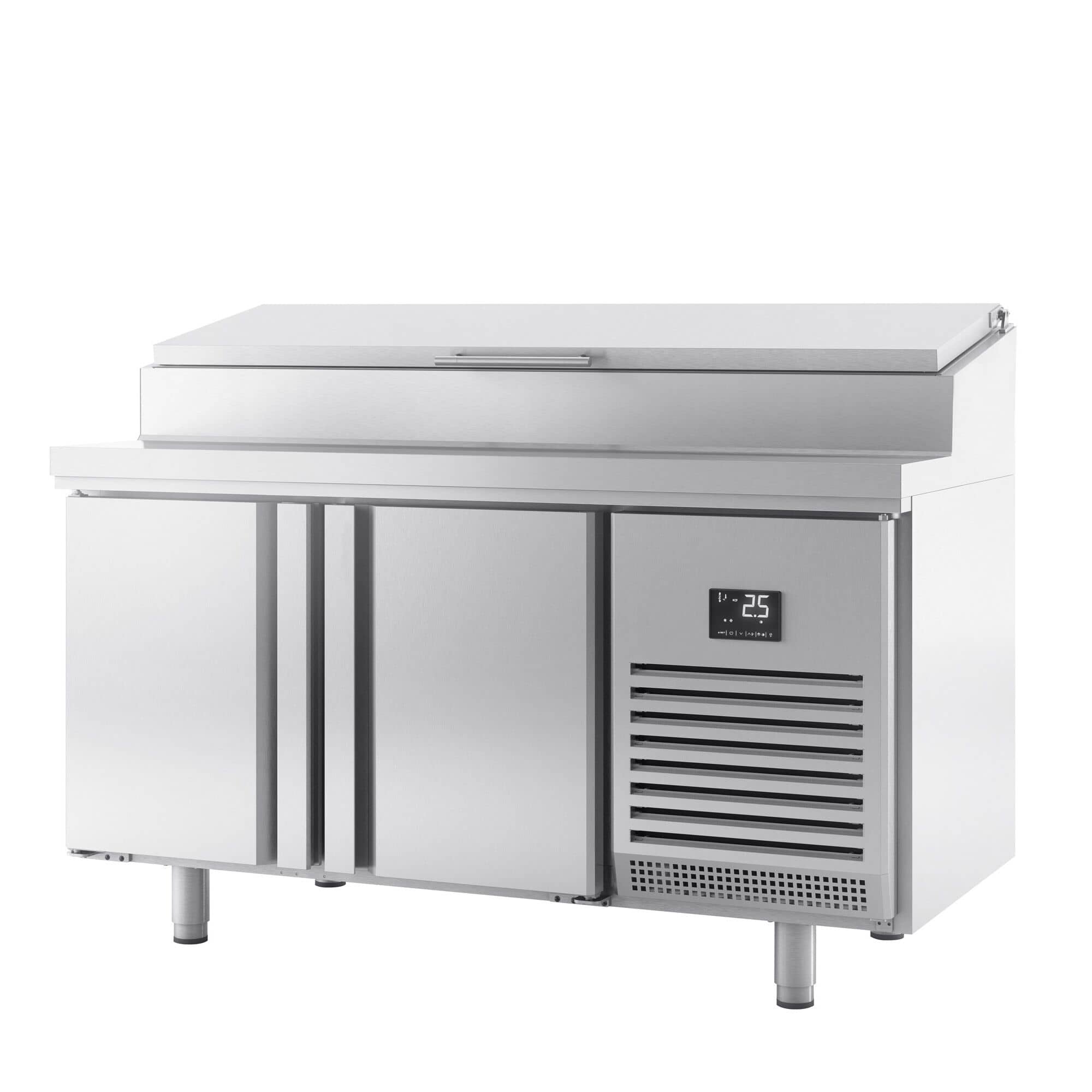 Masă frigorifică pentru preparate de panificație – cu 2 uși – compartimente cu dimensiuni EN – blat din oțel inoxidabil 9x 1/4 GN — 8