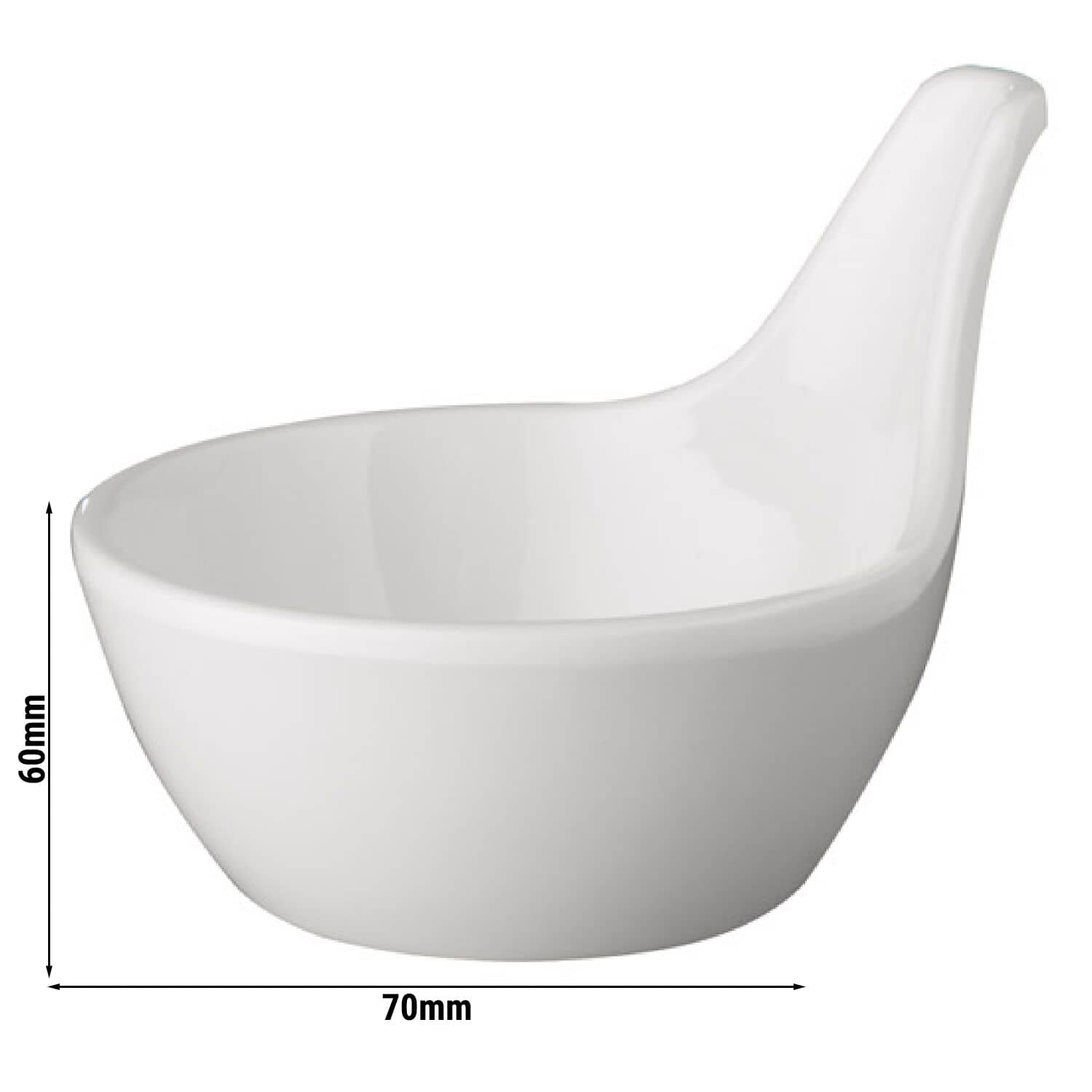 (20 bucăți) Boluri pentru sosuri - MINI GOURMET - Melamină - 50 ml - Ø 70 mm - Alb — 3
