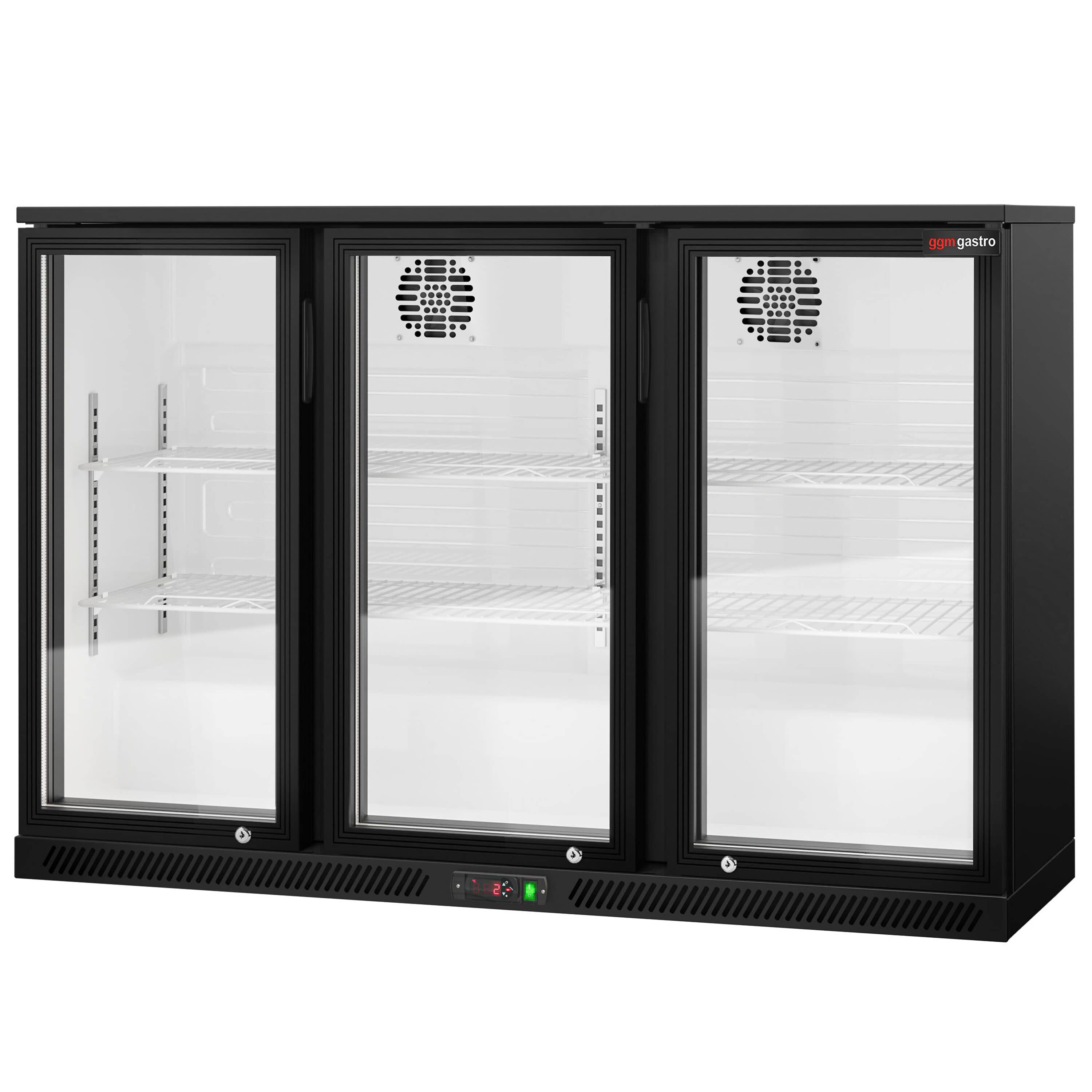 Frigider pentru bar – 1350 mm – 320 litri – cu 3 uși batante din sticlă – Negru — 8