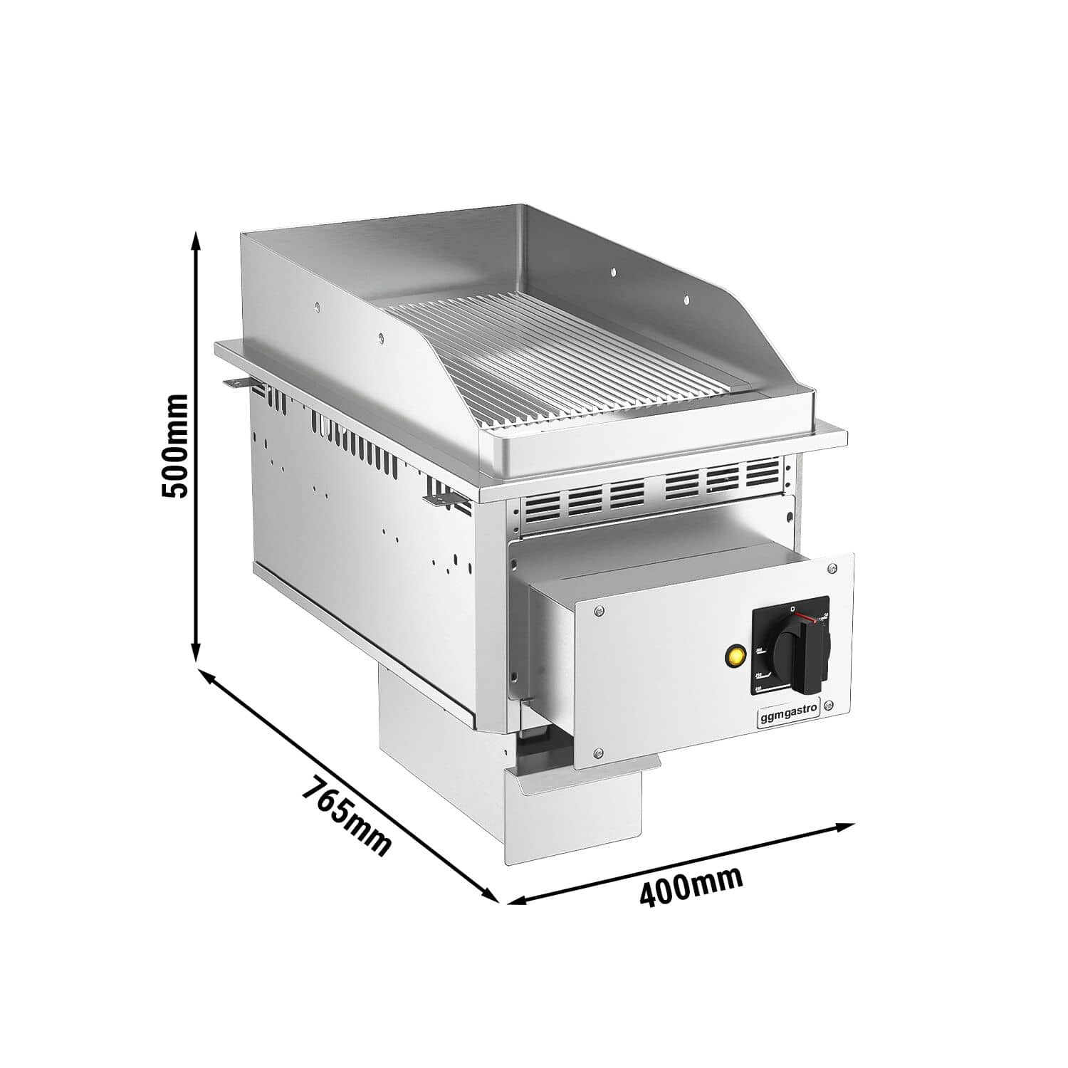 Plită de gătit electrică de încastrat – 4,5 kW – cu caneluri – suprafață de gătit: 344 x 484 mm — 3