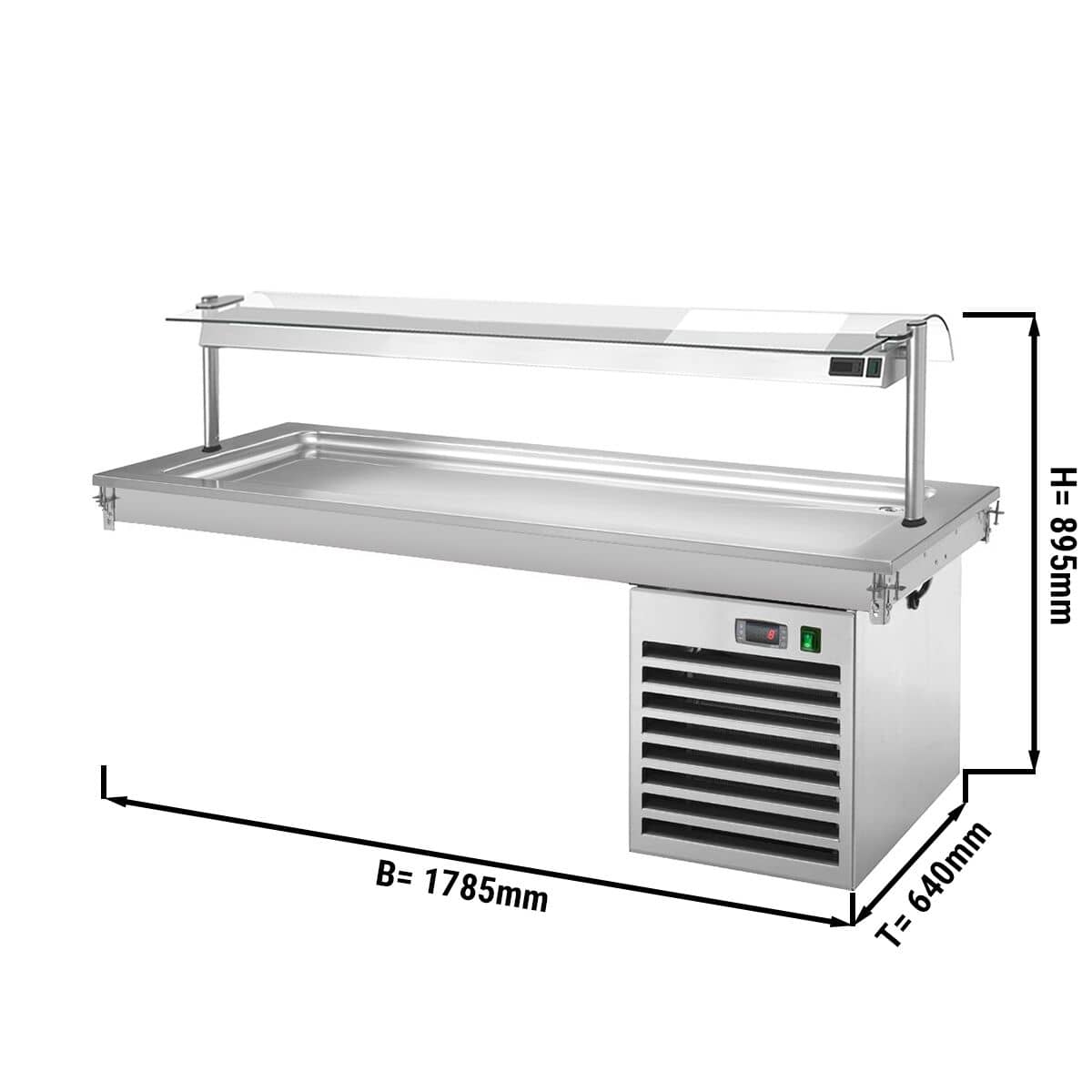 Vitrină frigorifică pentru ingrediente - 1785 mm - +2/+8 °C - 5x GN 1/1 - 700 W - cu geam de protecție — 3
