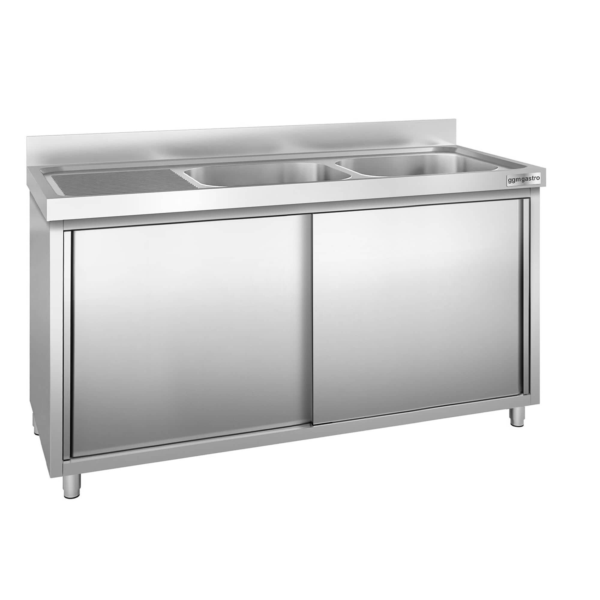Chiuvetă tip dulap PREMIUM - din oțel inoxidabil - 1800x700 mm - cu 2 cuve pe dreapta — 2