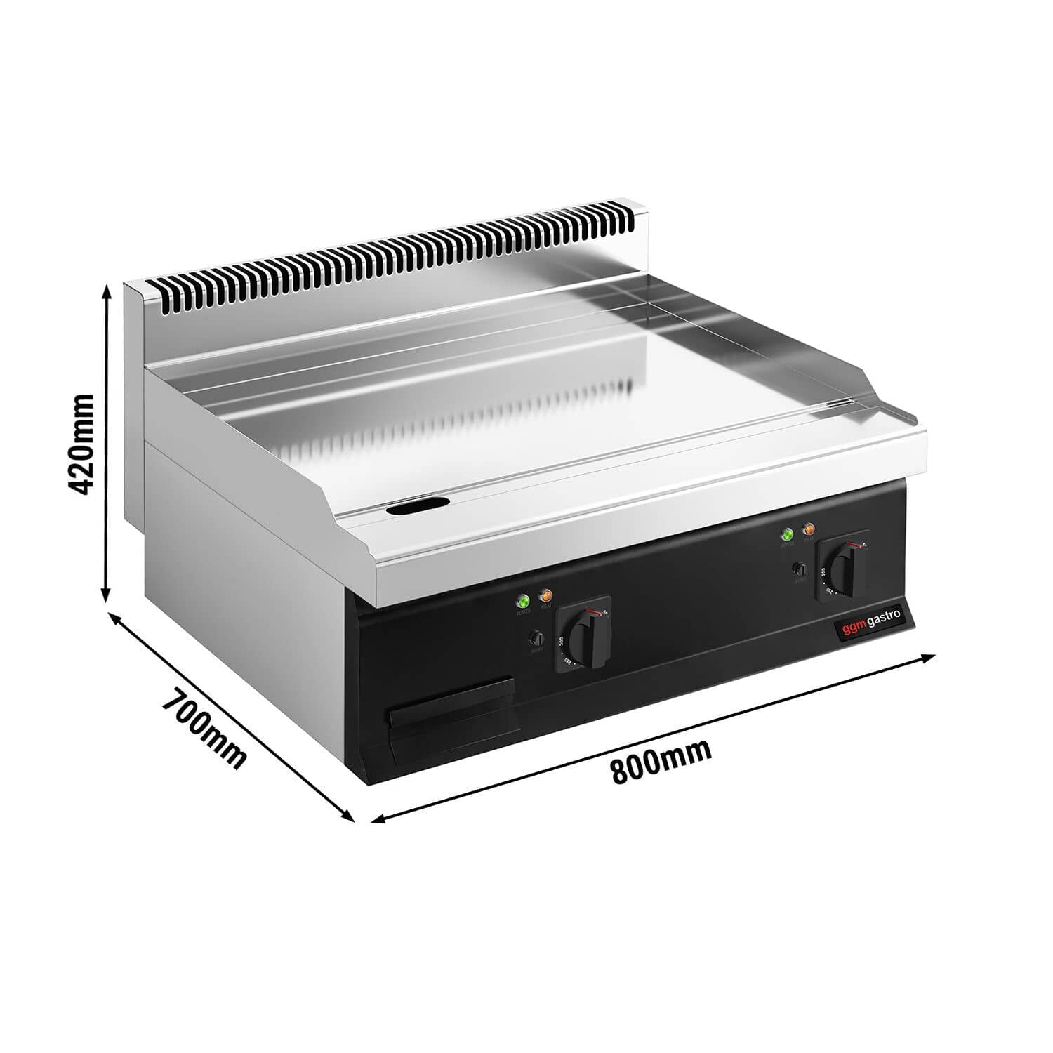 Plită de gătit electrică – cu acoperire din crom dur – 8 kW – netedă — 3