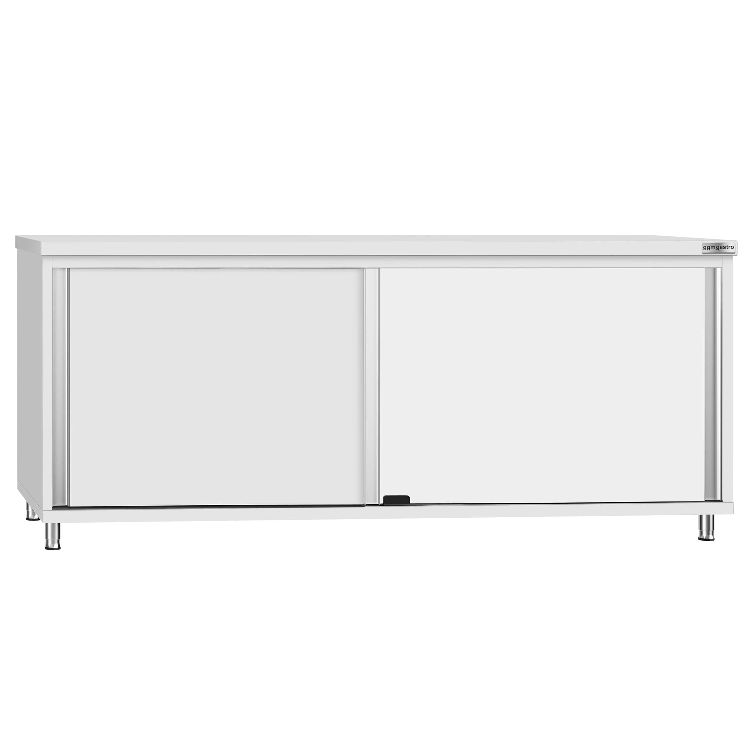Masă de lucru tip dulap din oțel inoxidabil ECO - 2000x600 mm - uși glisante — 4