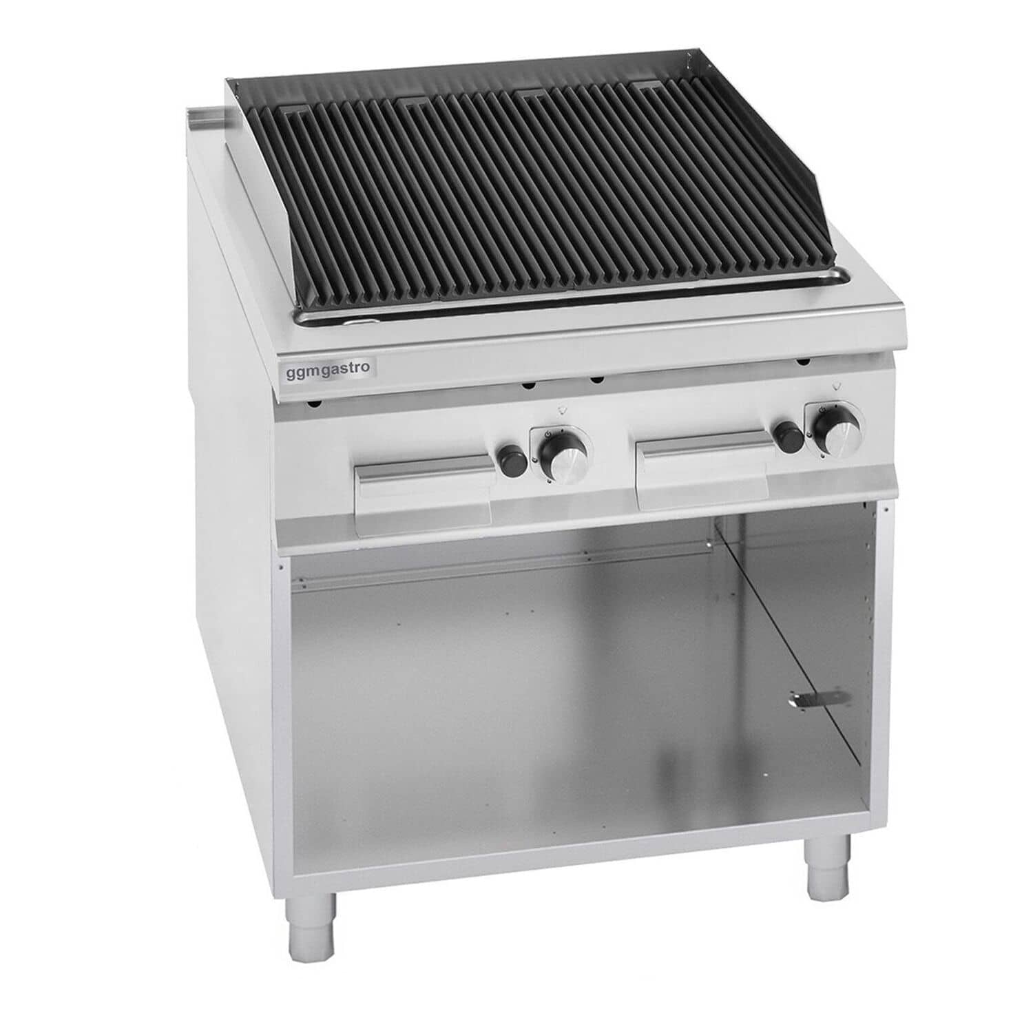 Grătar pe gaz cu piatră de lavă - PAOLO 900 - 18 kW - 0,8x0,9 m - grilaj din fontă - linia 900 - inox — 2