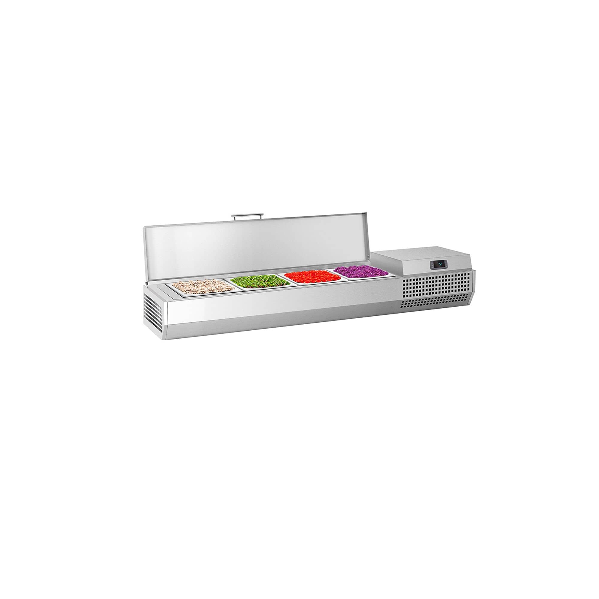 Vitrină frigorifică de ingrediente PREMIUM PLUS - 1328x413 mm - 4x GN 1/3 — 2