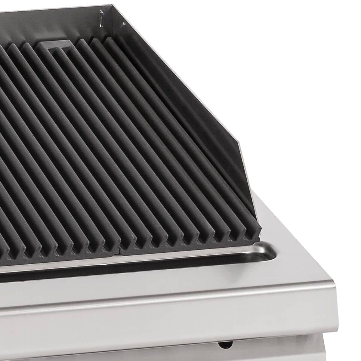 Grătar pe gaz cu piatră de lavă - PAOLO 900 - 18 kW - 0,8x0,9 m - grilaj din fontă - linia 900 - inox — 6