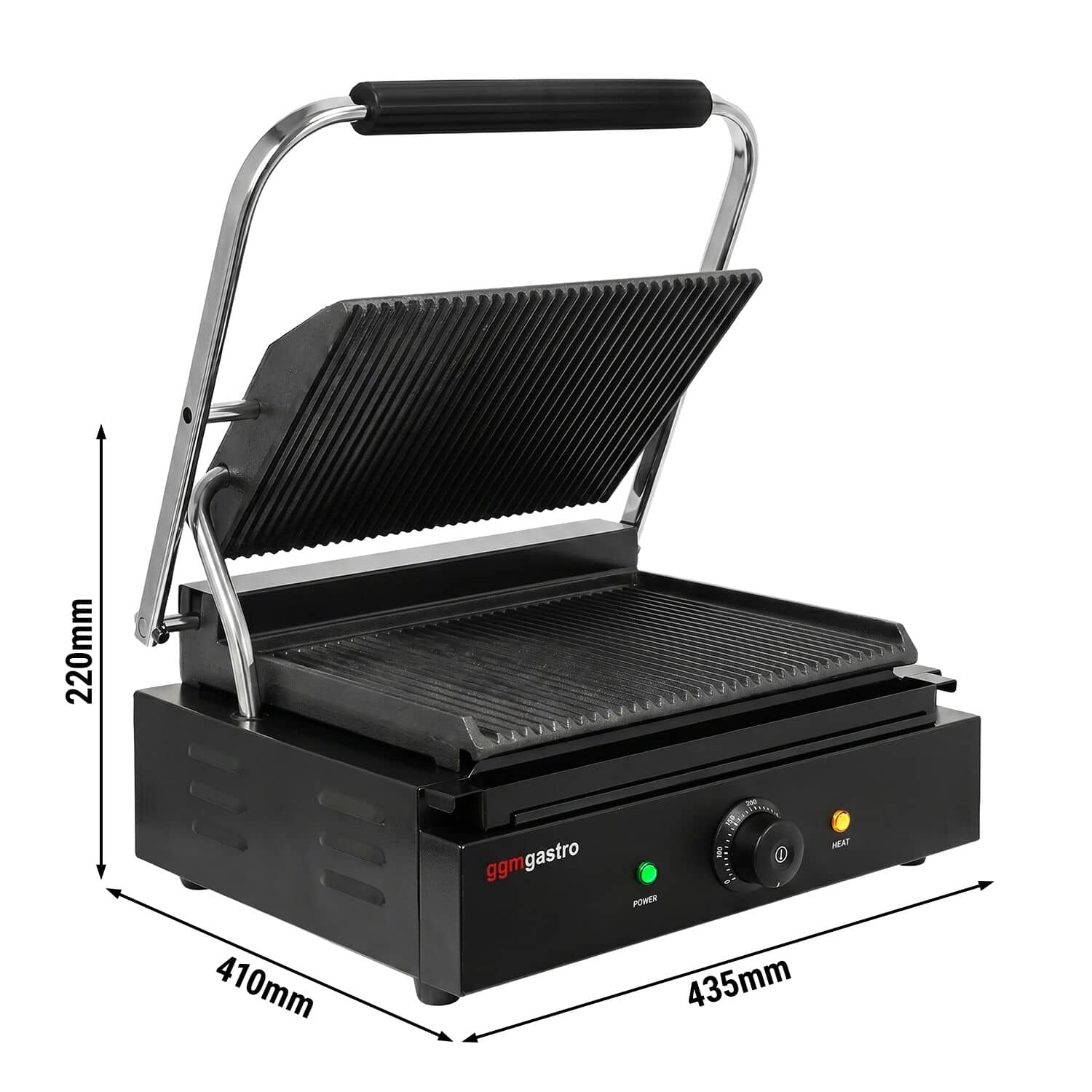 Contact grill / Grătar pentru hamburgeri - 2,2 kW - grătar sus și jos - Suprafață de grătar: 345 x 235 mm — 3