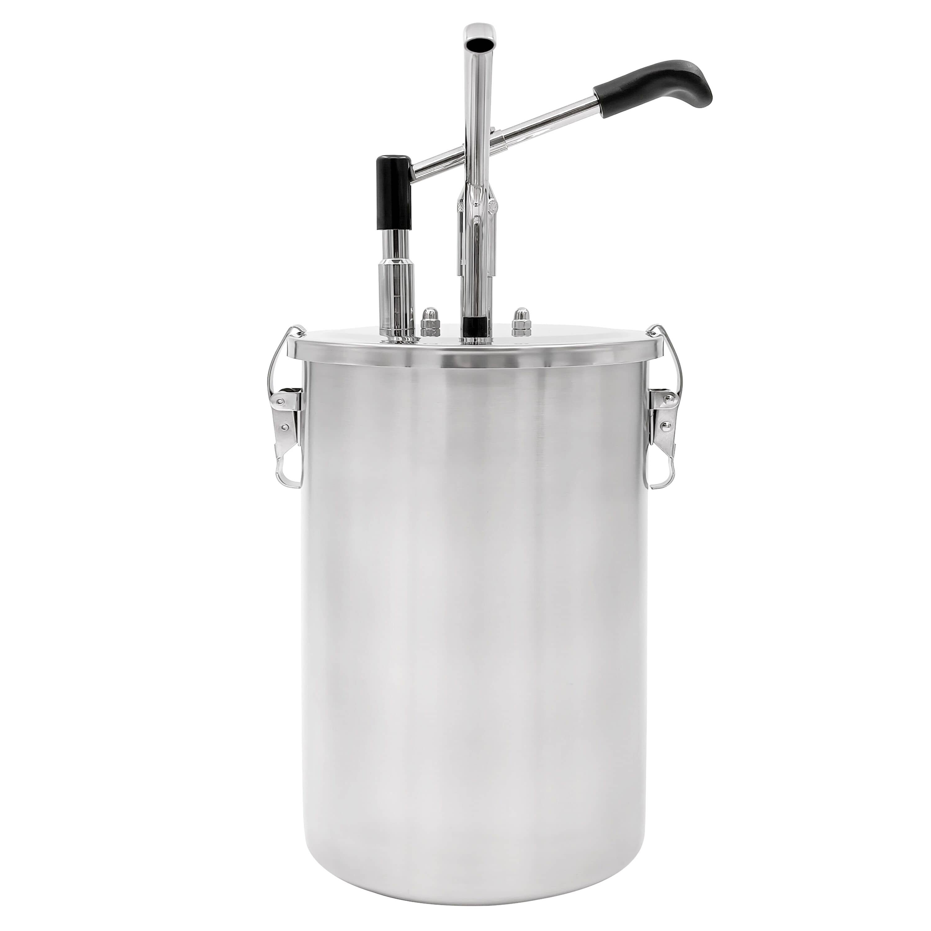 Dozator sosuri - oțel inoxidabil - 10 litri - dozare 25–40 g - 225x225x480 mm - cu Recipient — 4