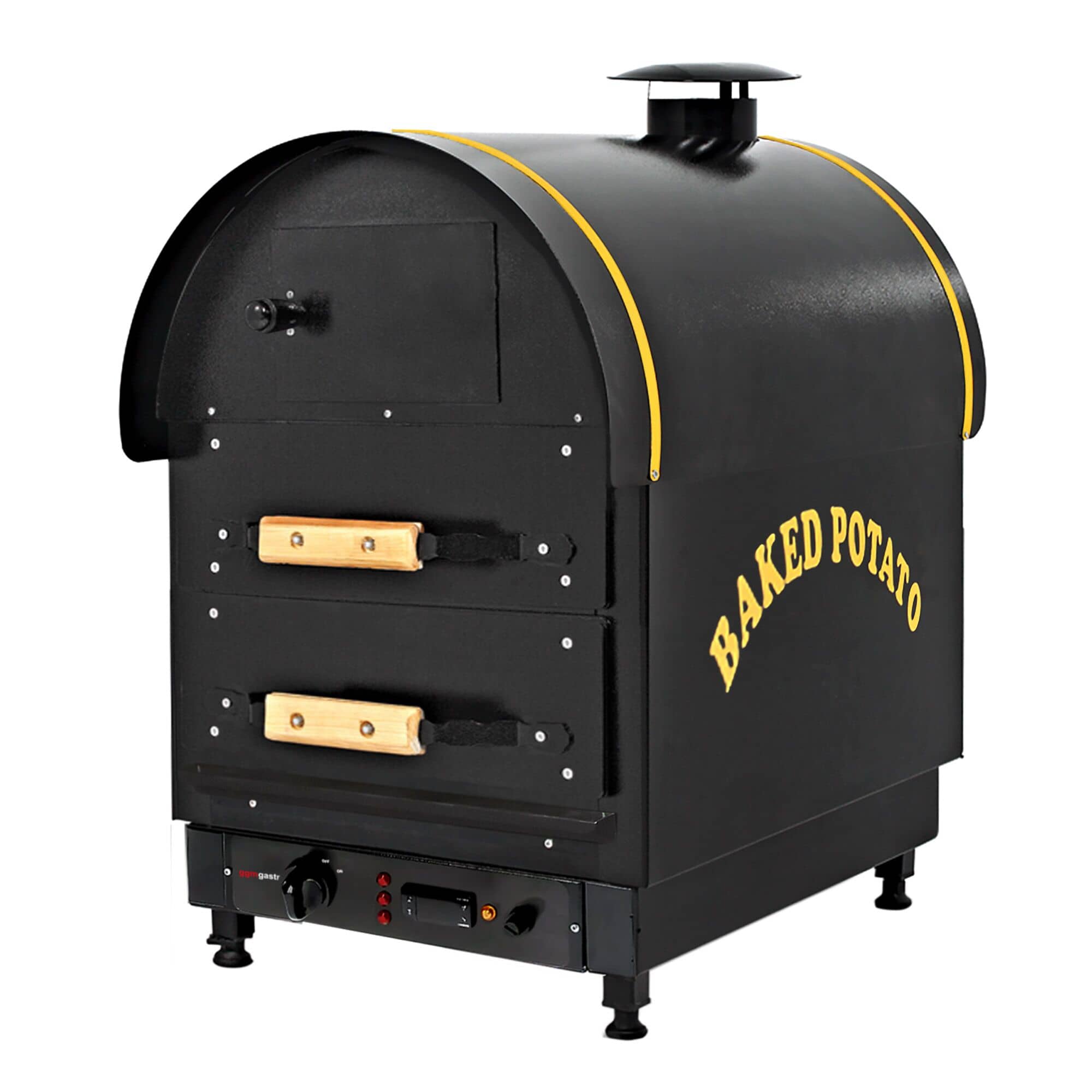 Electric Cuptor pentru cartofi copți - digital - 3 kW - 380 V - 500x700x750 mm - oțel inoxidabil - cu 2 sertare — 5