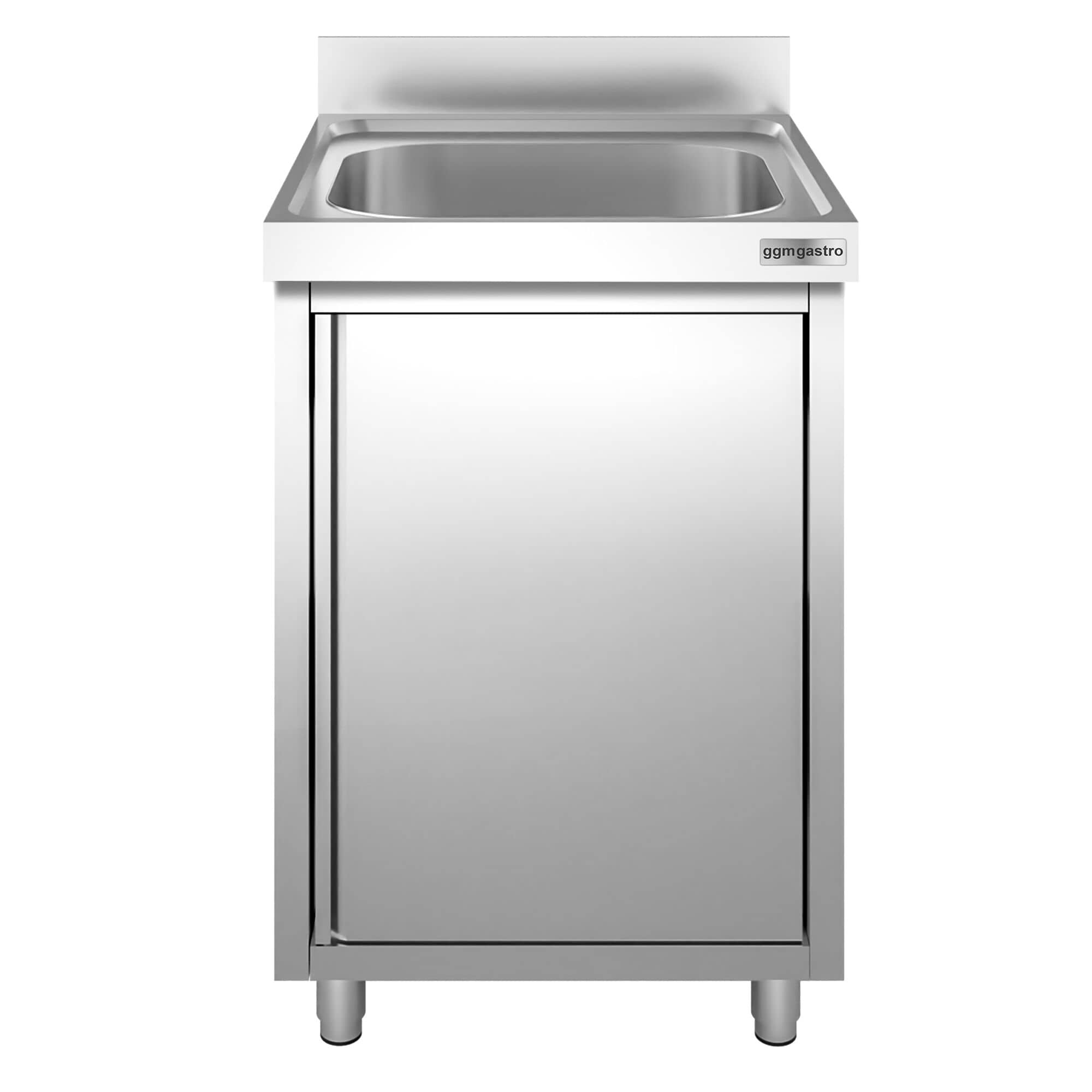 Chiuvetă tip dulap PREMIUM - din oțel inoxidabil - 600x600 mm - cu 1 cuvă centrală — 5