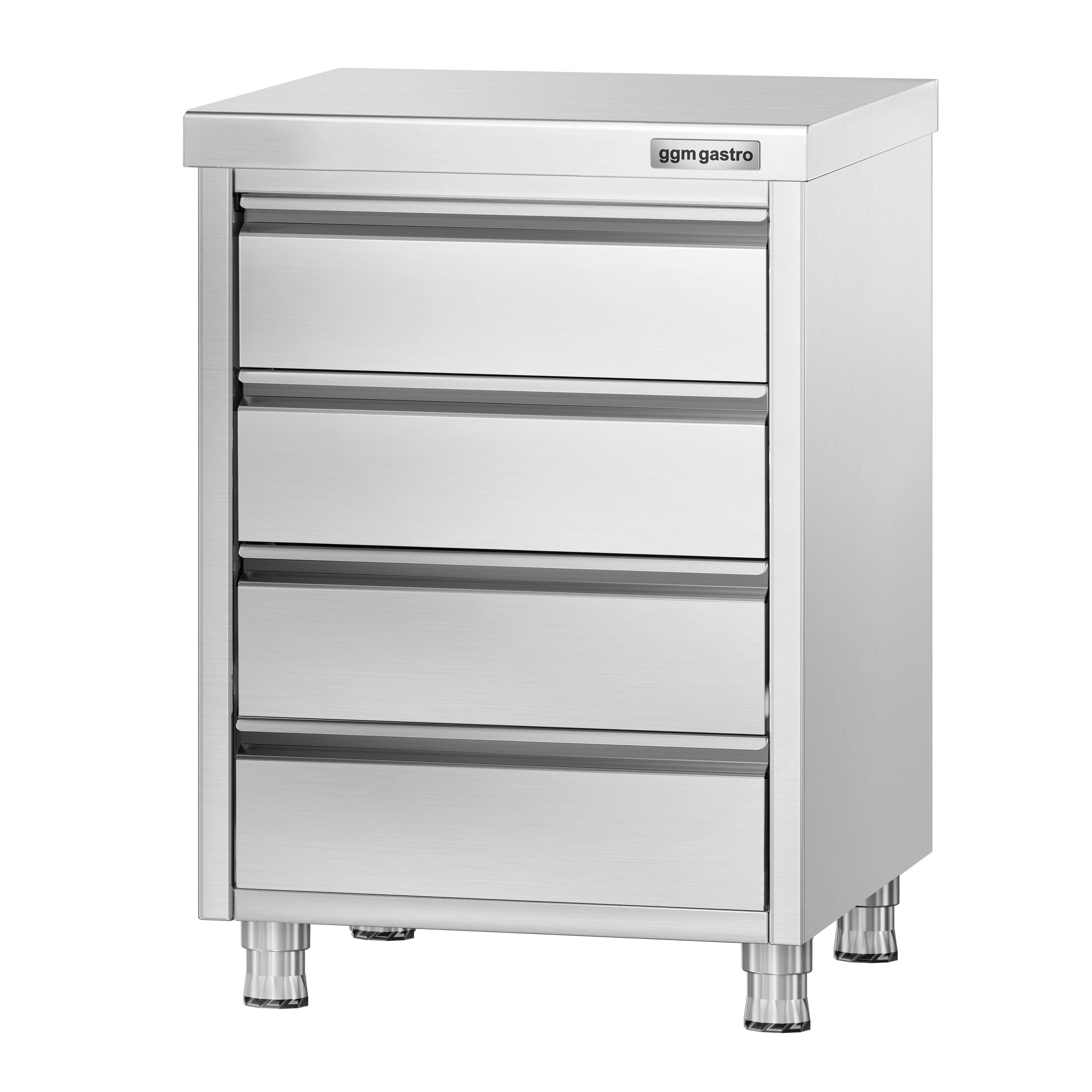 Masă tip dulap PREMIUM - oțel inoxidabil - cu 4 sertare - 500x700 mm — 5