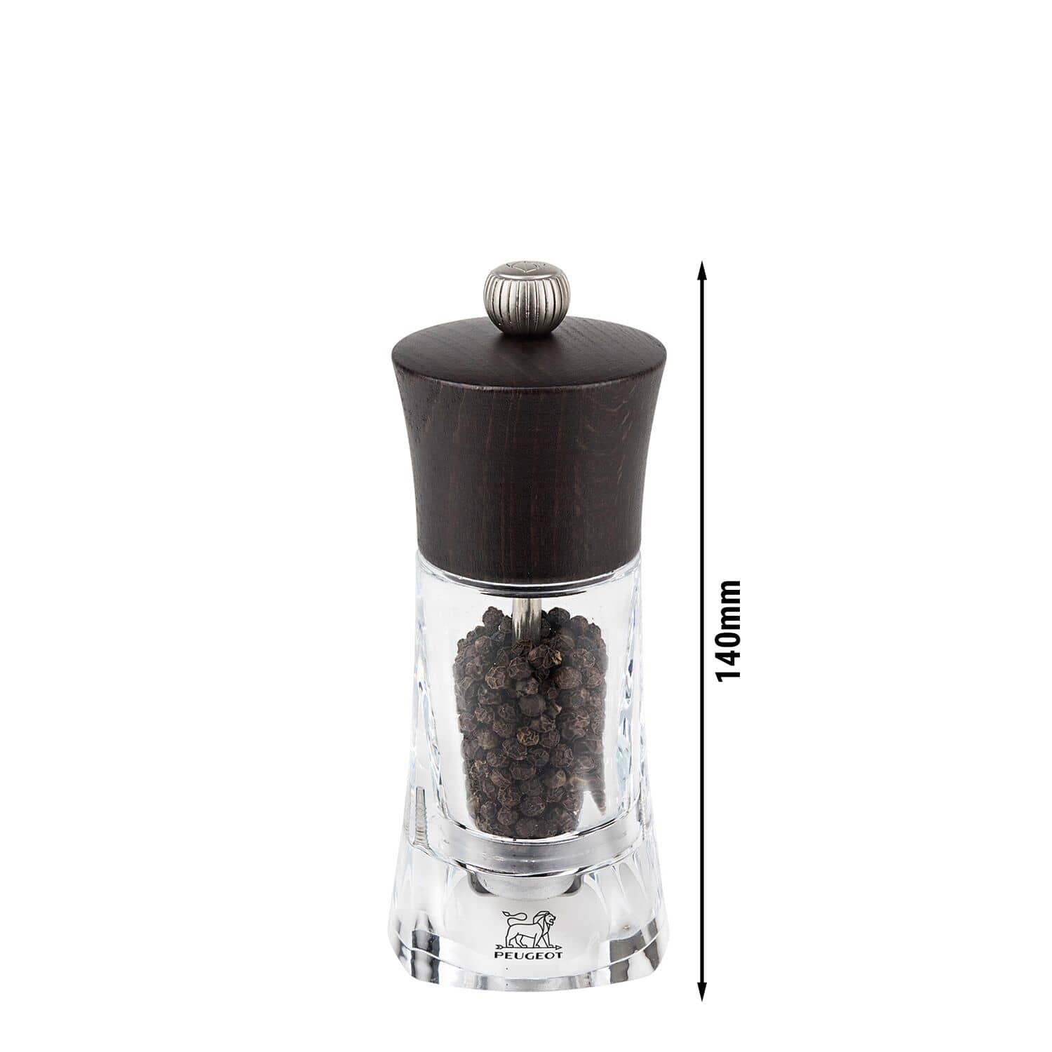 (6 bucăți) PEUGEOT | OLÉRON - Râșniță de piper - Lemn/acril - Ciocolată - Înălțime: 140 mm — 3