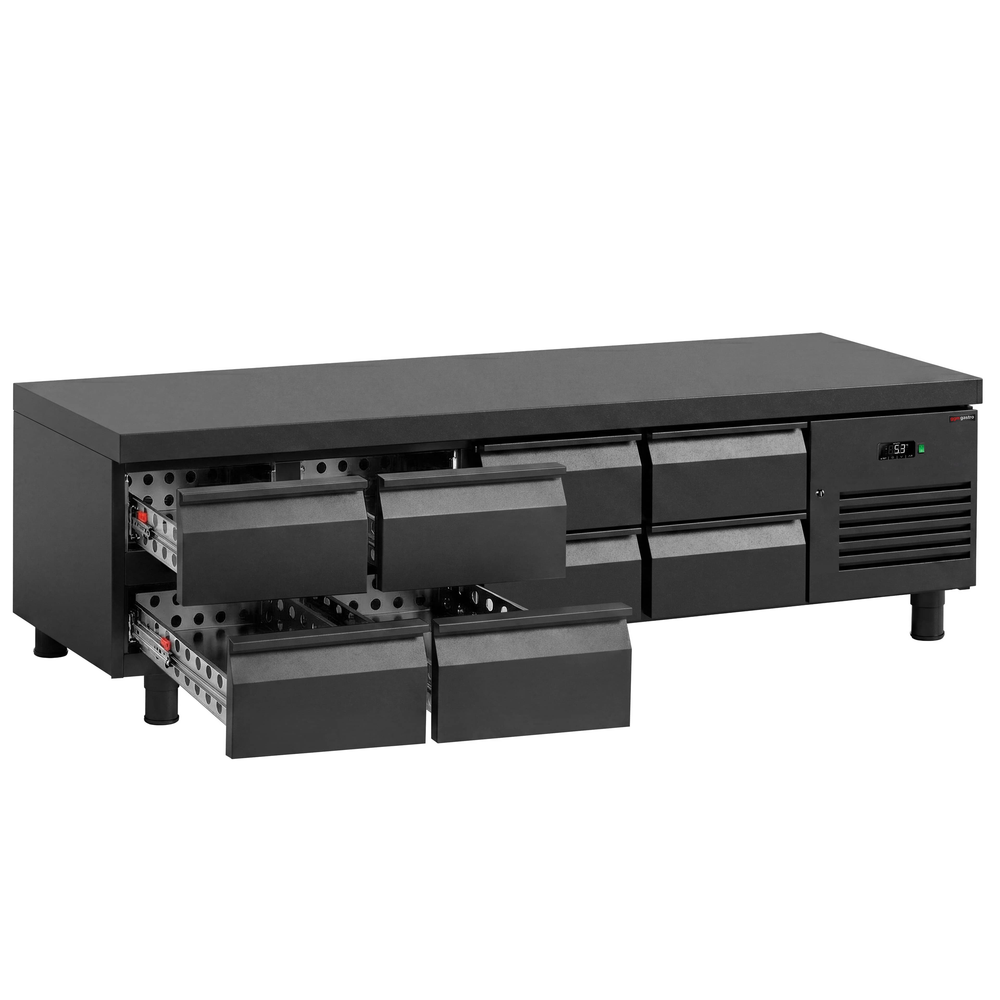 Bază frigorifică pentru gătit profesională [+2/+8 °C] - 2400 mm - 200 L - 8 sertare - 8x GN 1/1 — 4