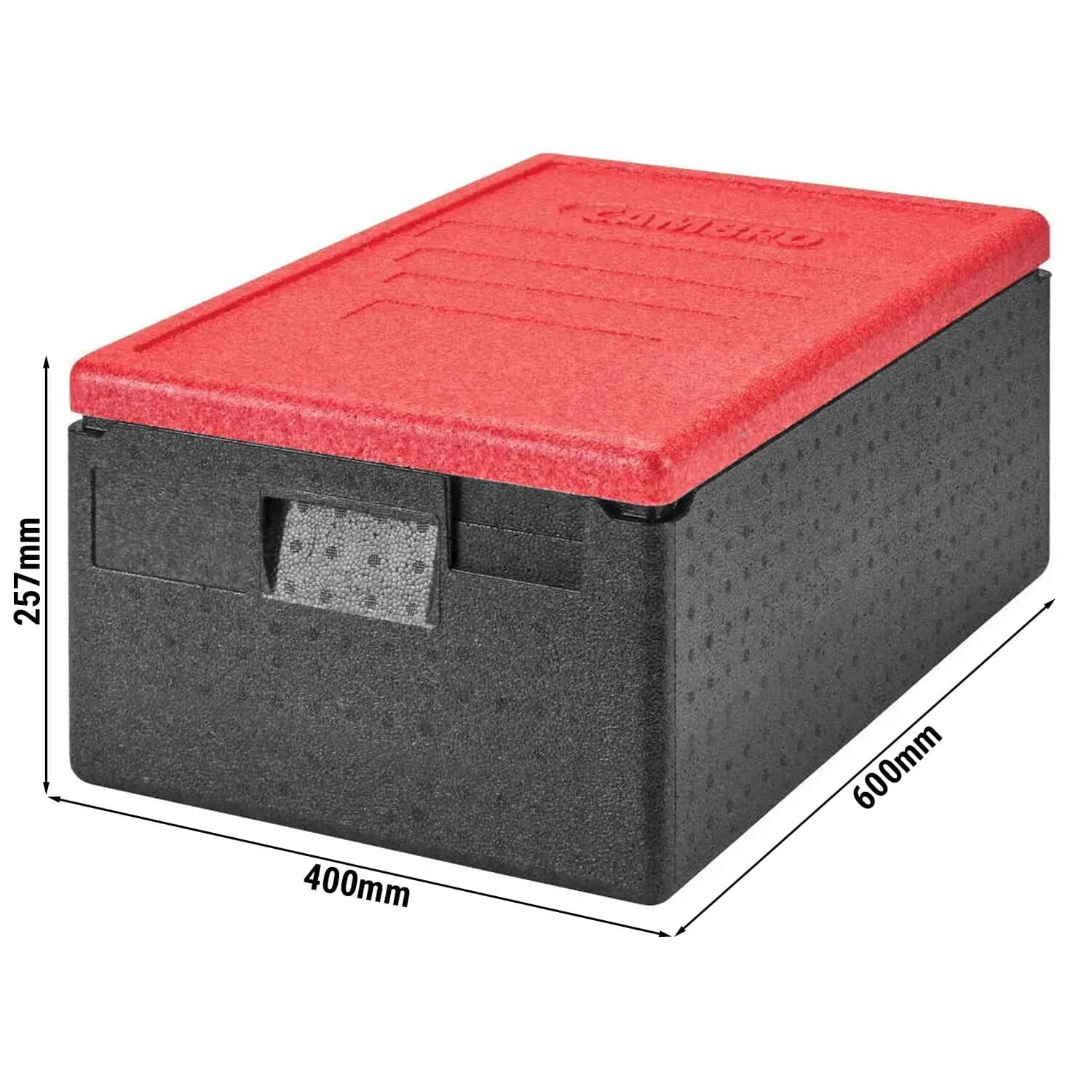 CAMBRO | CAM GOBOX® - Toploader - GN 1/1 - Negru - Capac roșu — 3