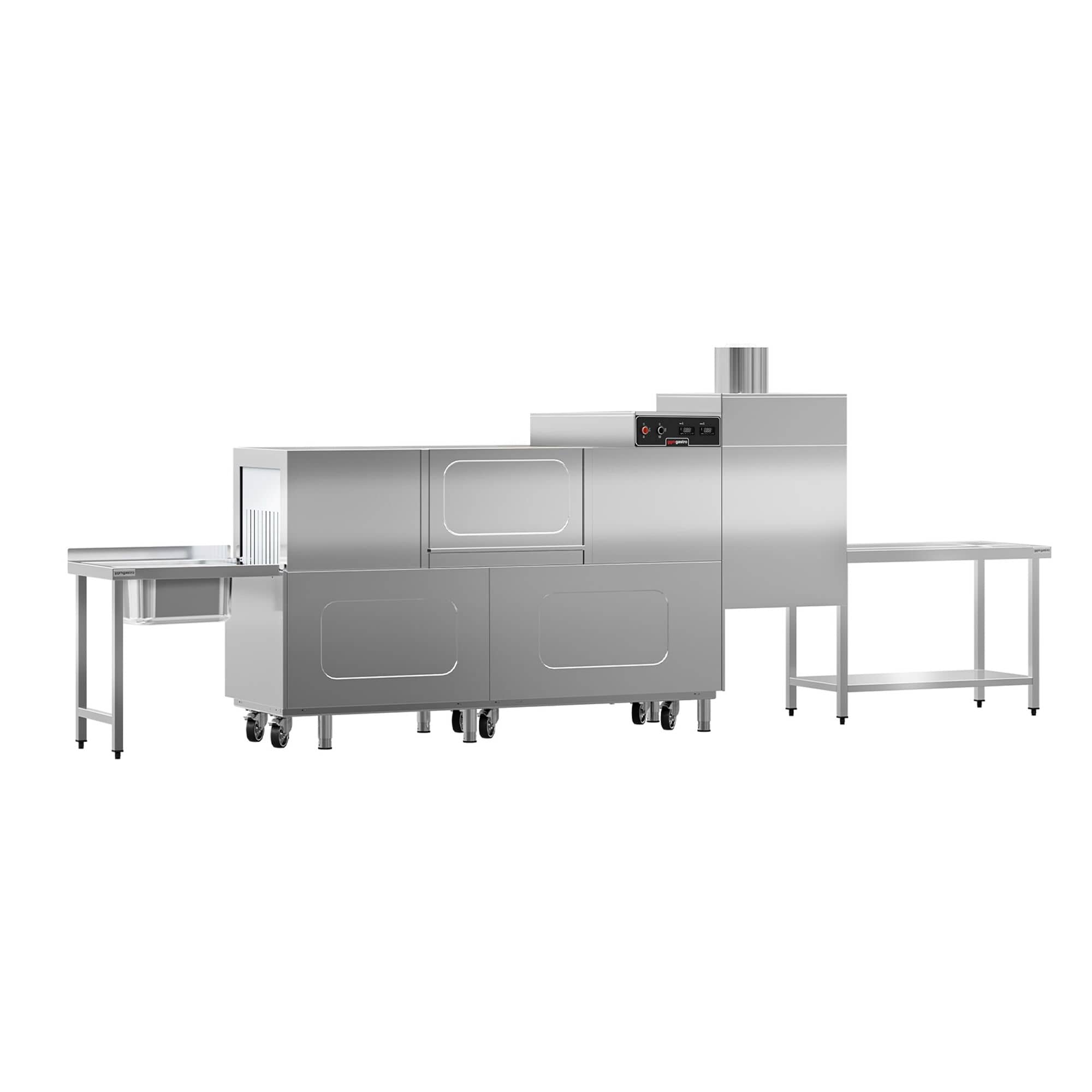 Mașină de spălat cu bandă transportoare – digitală – 31 kW – cu uscător – incluzând masa de alimentare pe stânga și masa de evacuare pe dreapta — 2