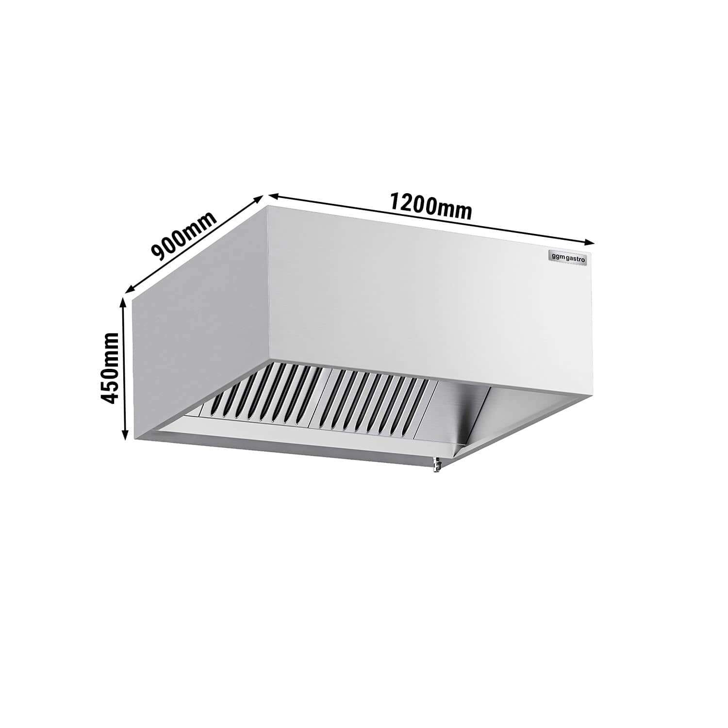 Hota cu incintă de tip inducție – 1200 mm – fără motor – cu filtru și lumină — 3
