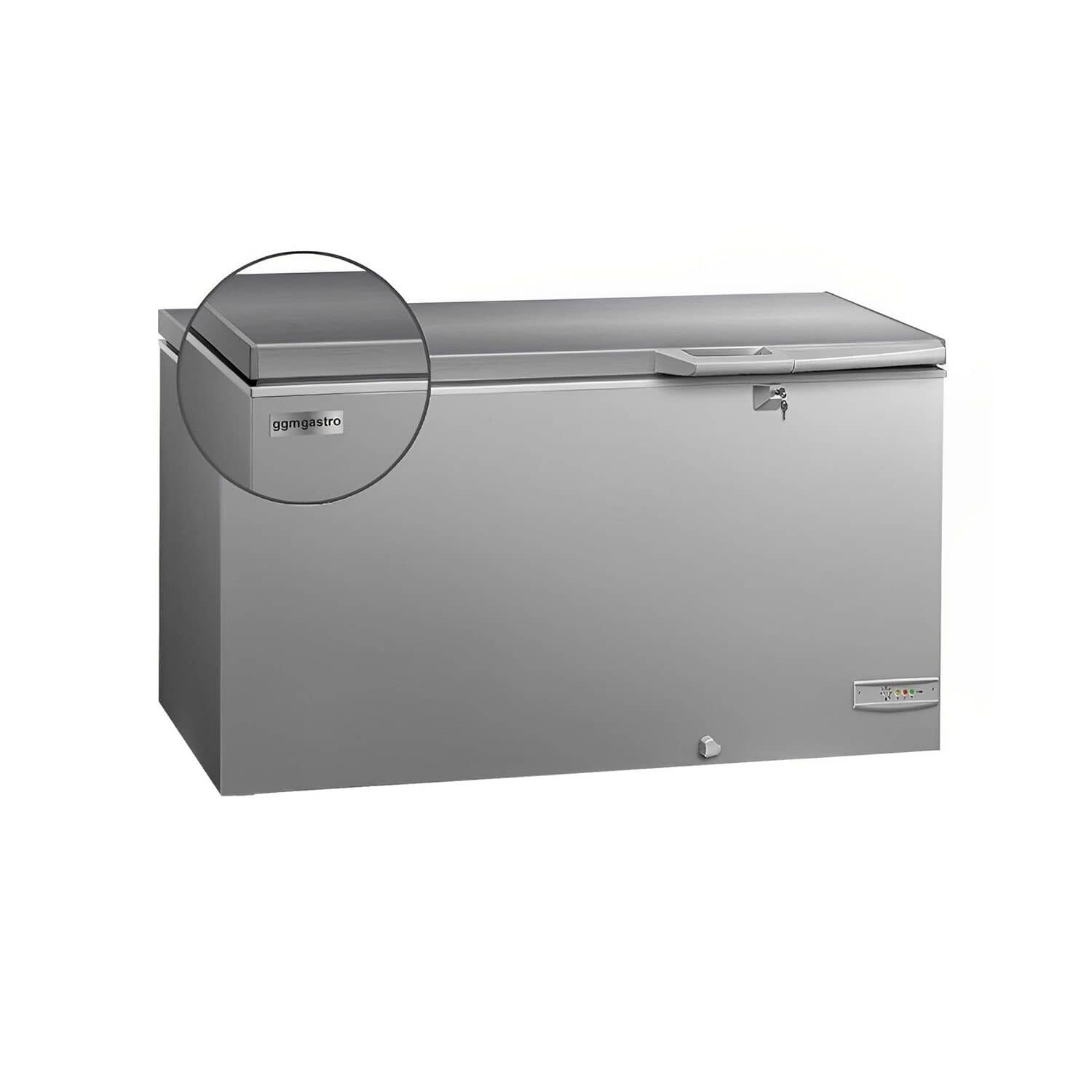 Ladă de congelare - 1504x700 mm - 388 litri - capac din inox - cu coșuri (incluse) — 2