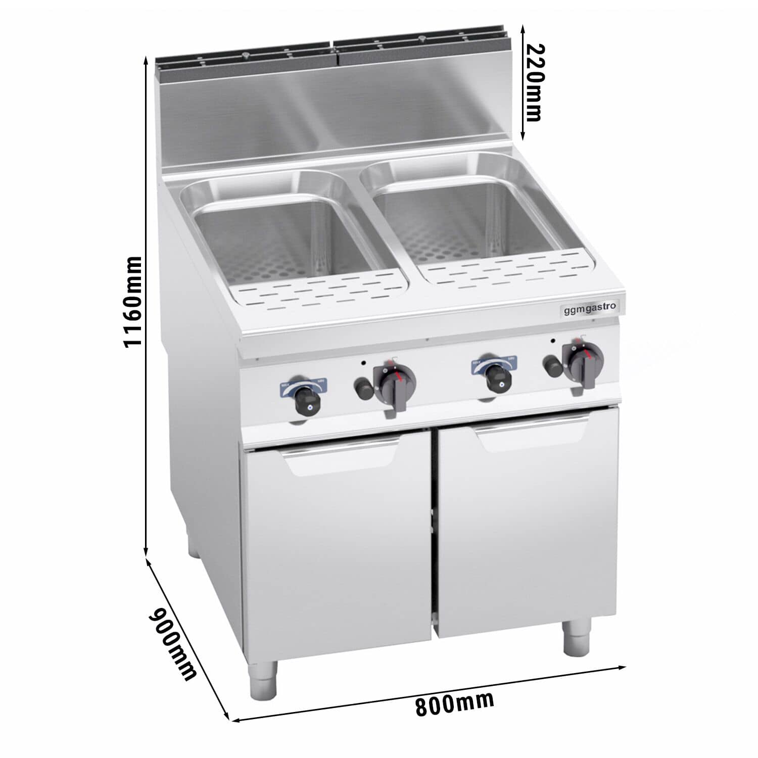 Fierbător de paste profesional pe gaz – 80 litri – 24 kW — 3