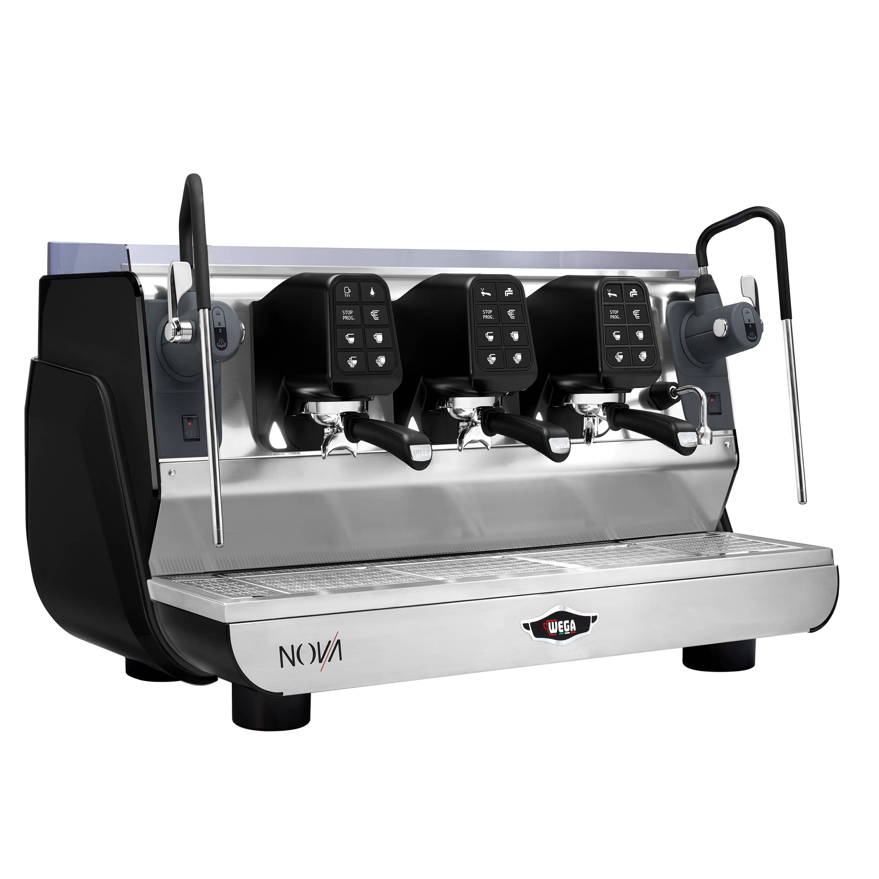 WEGA | Nova - Espressor - 3 grupuri - 5,7 kW - cu 2 spumante de lapte și apă fierbinte - Touch - Negru — 2